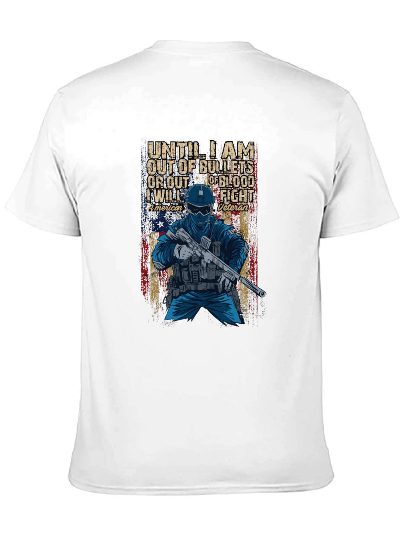 Black American Veteran Graphic T-Shirt view 11
