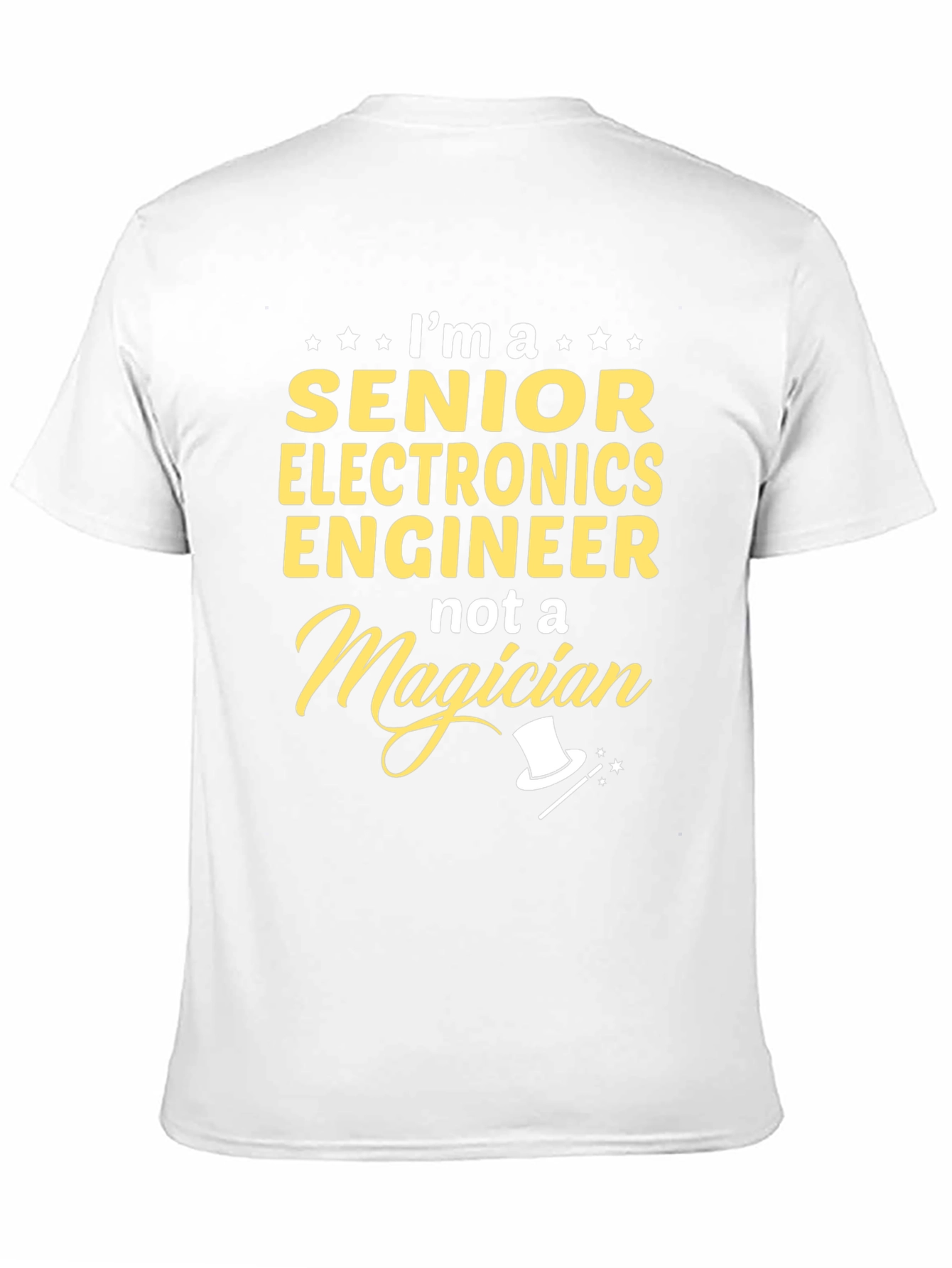 Black Senior Electronics Engineer T-Shirt - Funny Magician Tee view 11