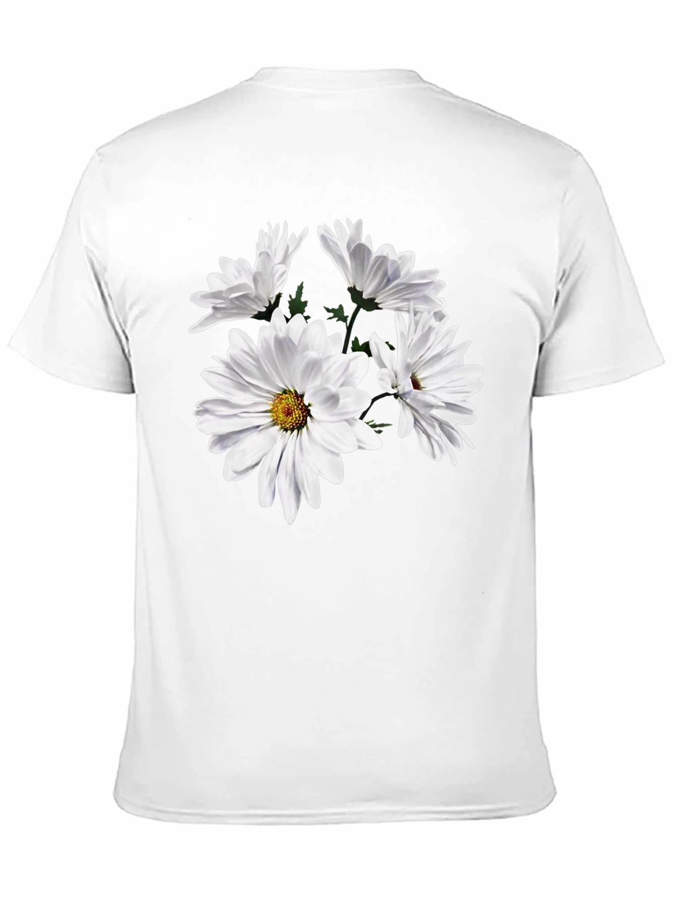 Black Daisy Flower Graphic Tee - Black Cotton T-Shirt view 11