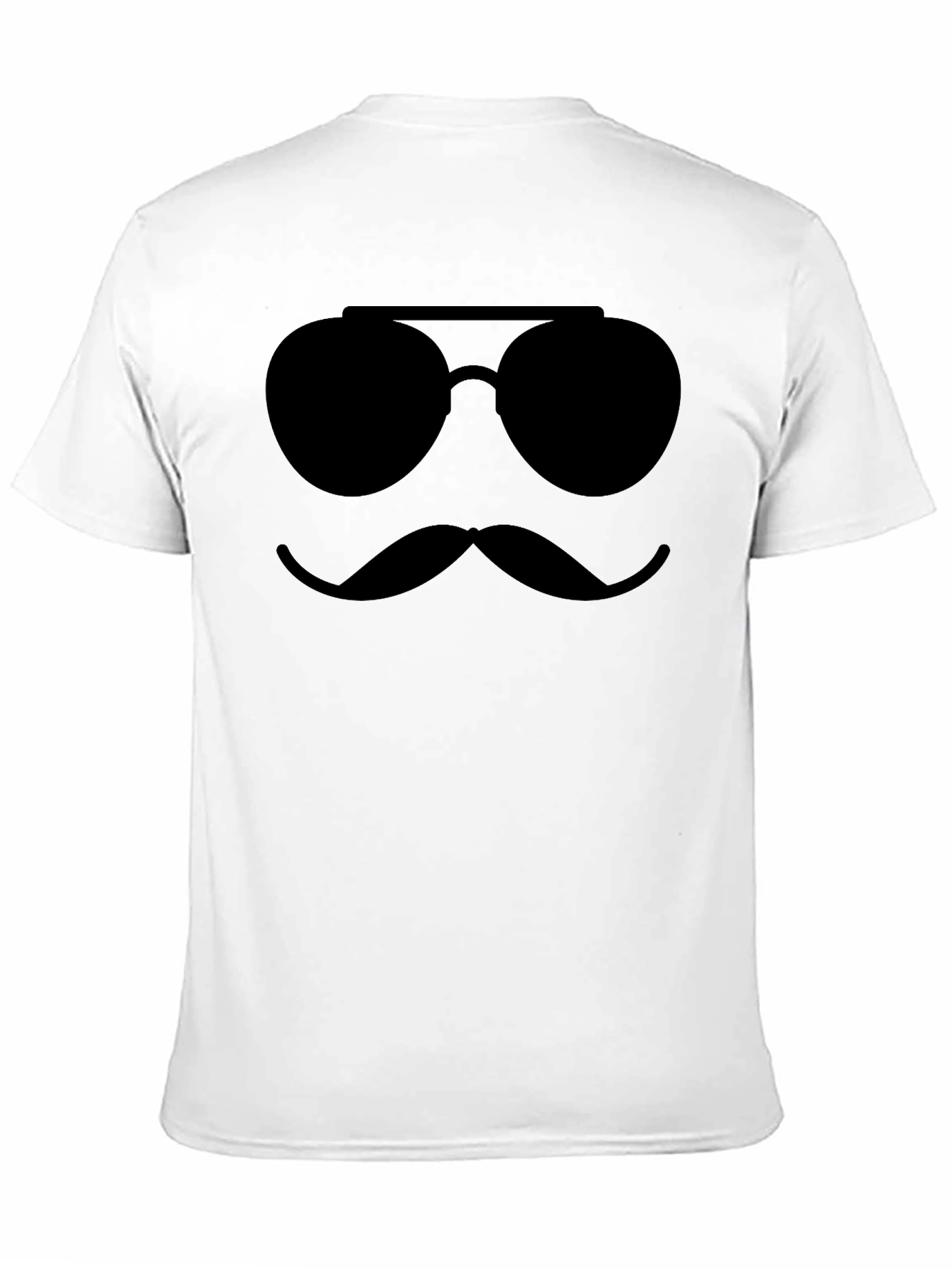 Black Cool Shades & Stache T-Shirt - Black Novelty Tee view 11
