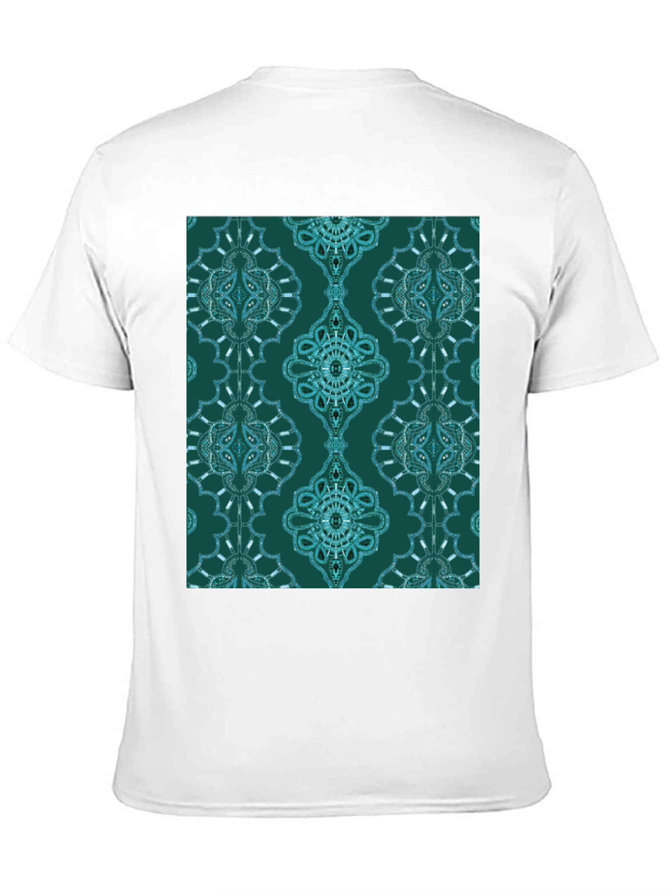Black Stylish Patterned Teal T-Shirt view 11
