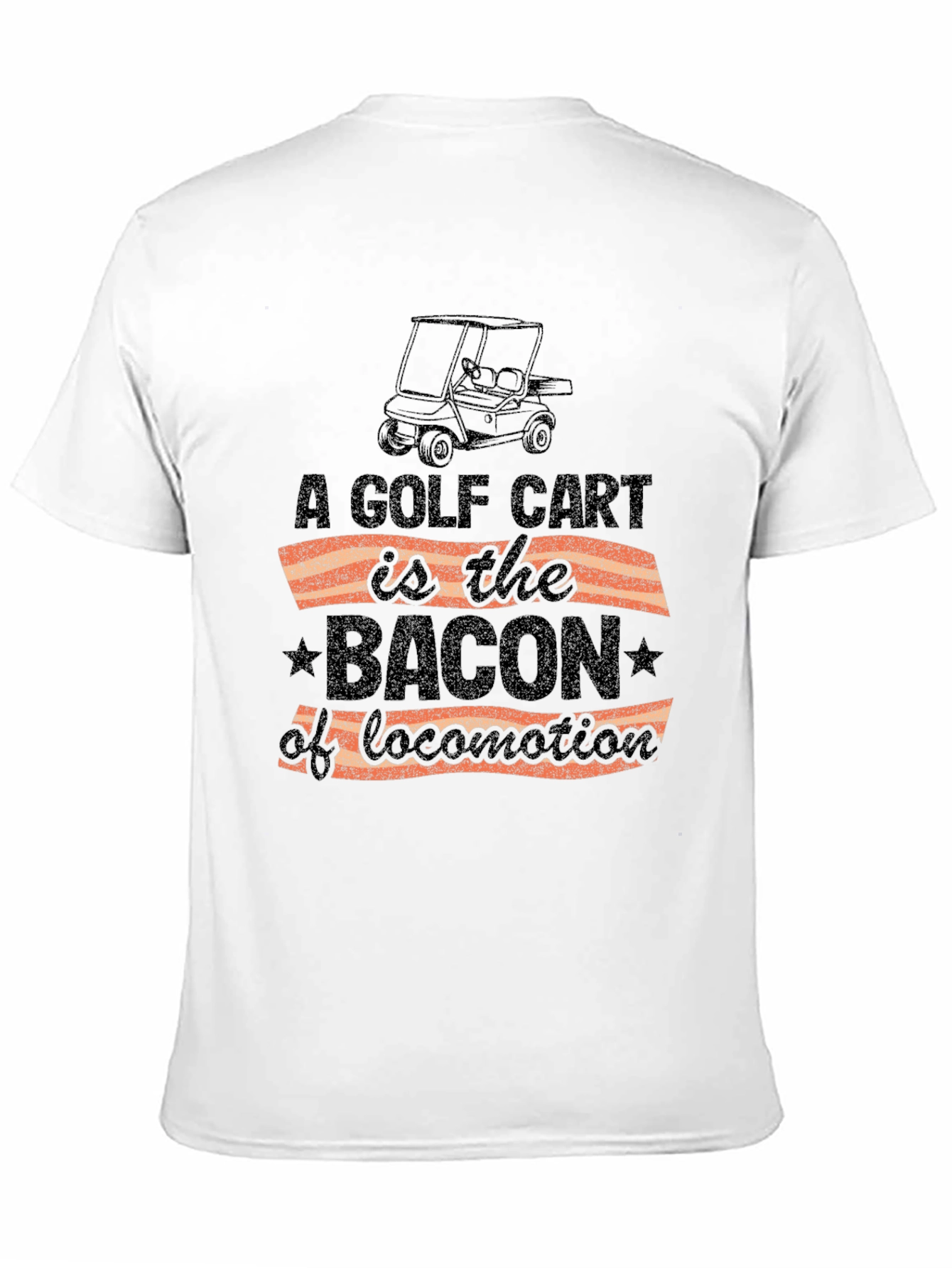 Black Golf Cart Bacon T-Shirt view 11