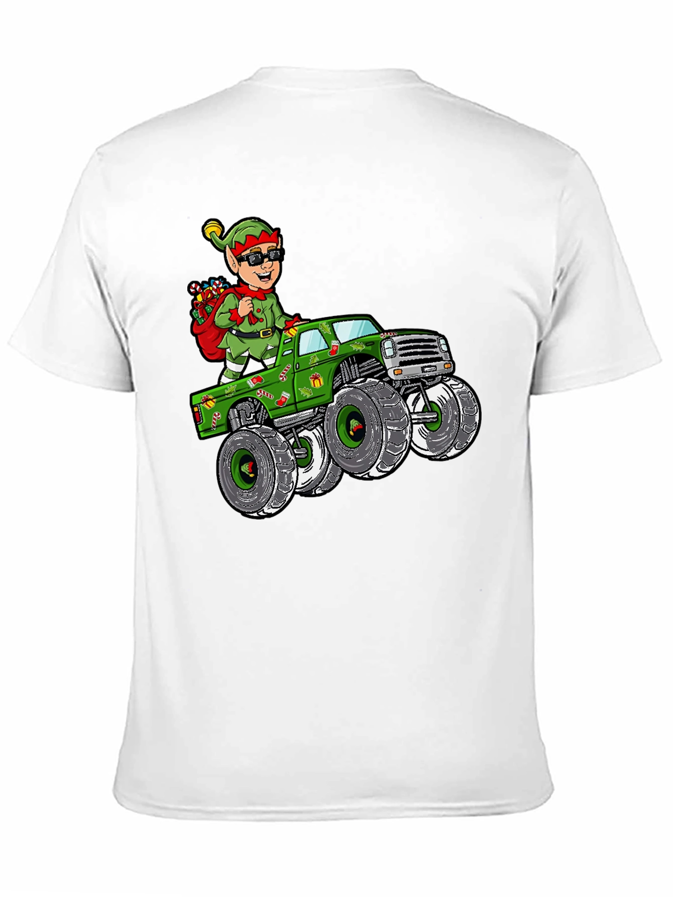 Elf Monster Truck Christmas Graphic Tee - 11
