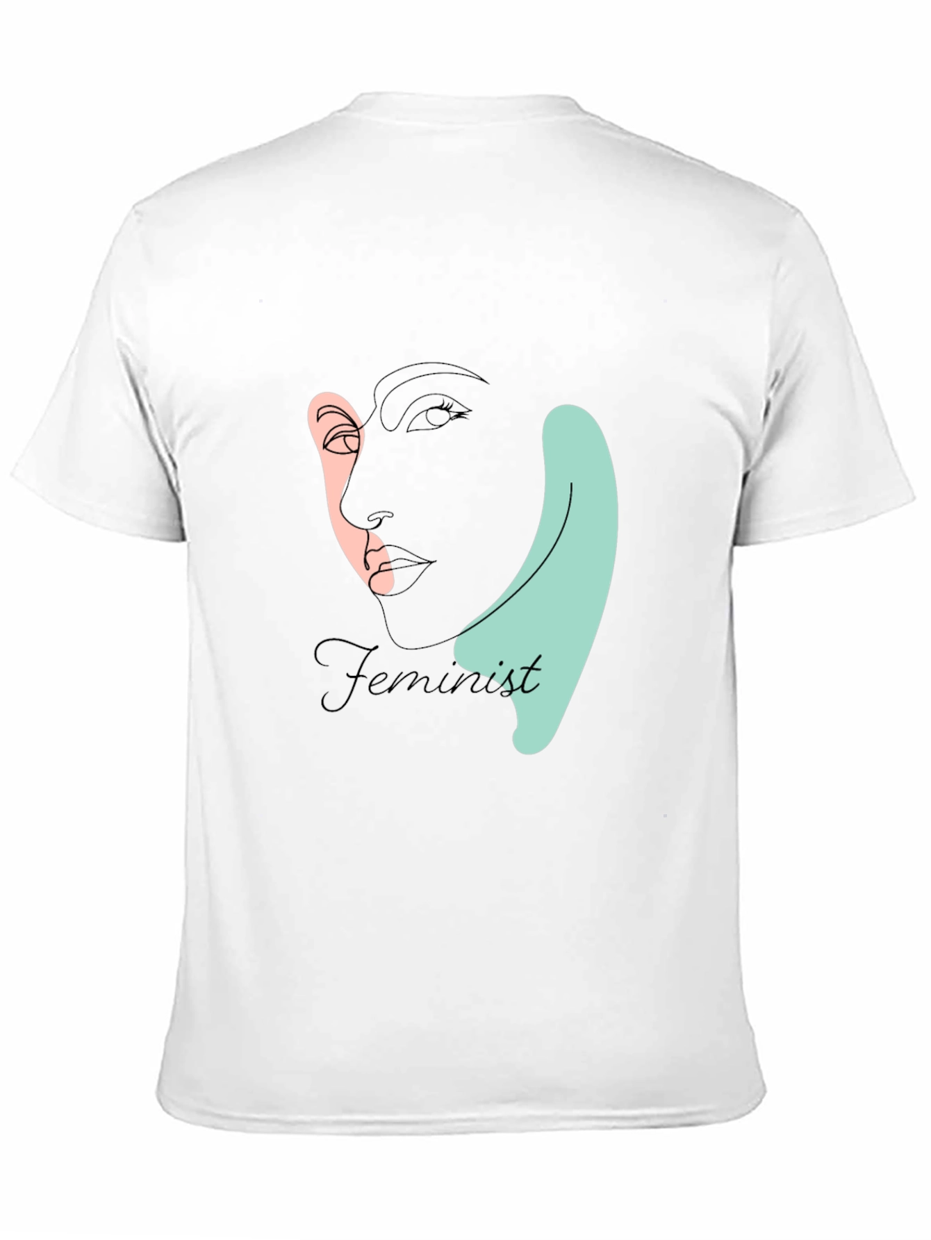 Black Feminist Line Art T-Shirt - Black view 11