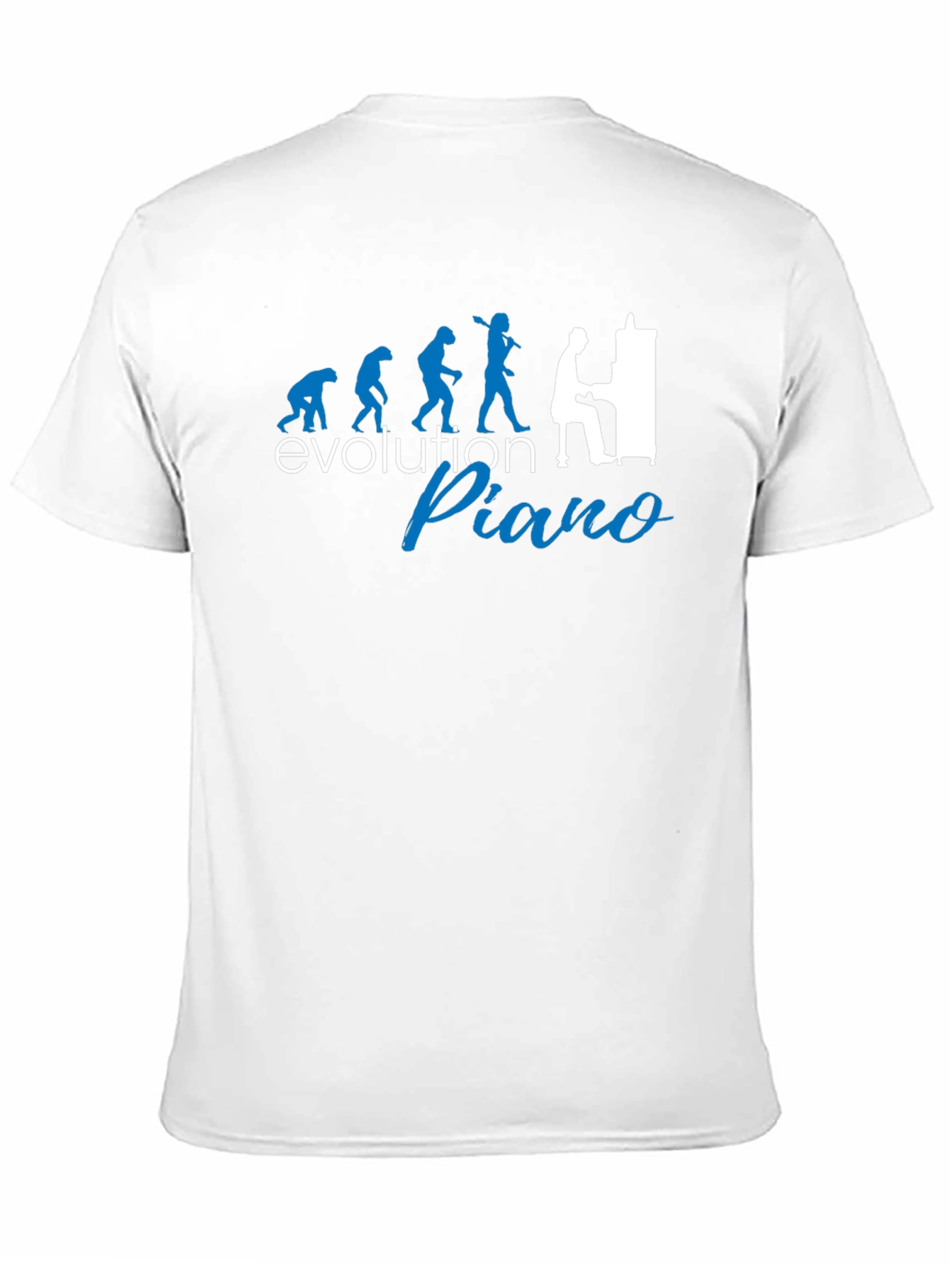 Black Evolution of Piano Player T-Shirt - Black Cotton Tee view 11