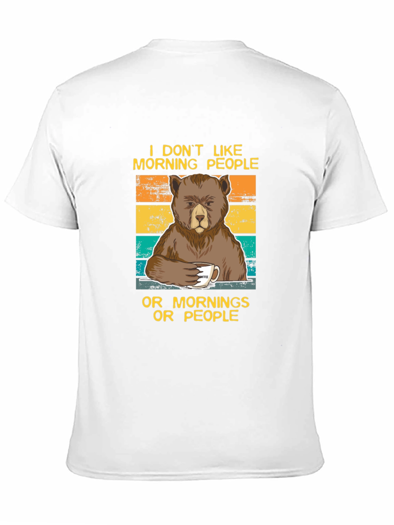 Black Funny Bear Coffee T-Shirt - I Don't Like Morning People Tee view 11