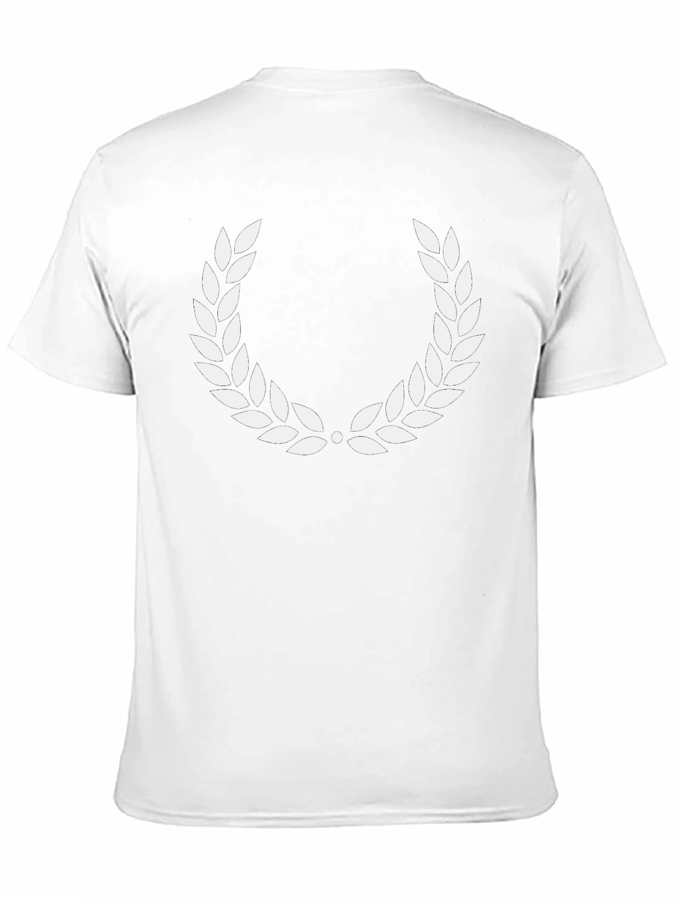 Black Black T-Shirt with White Laurel Wreath Design view 11