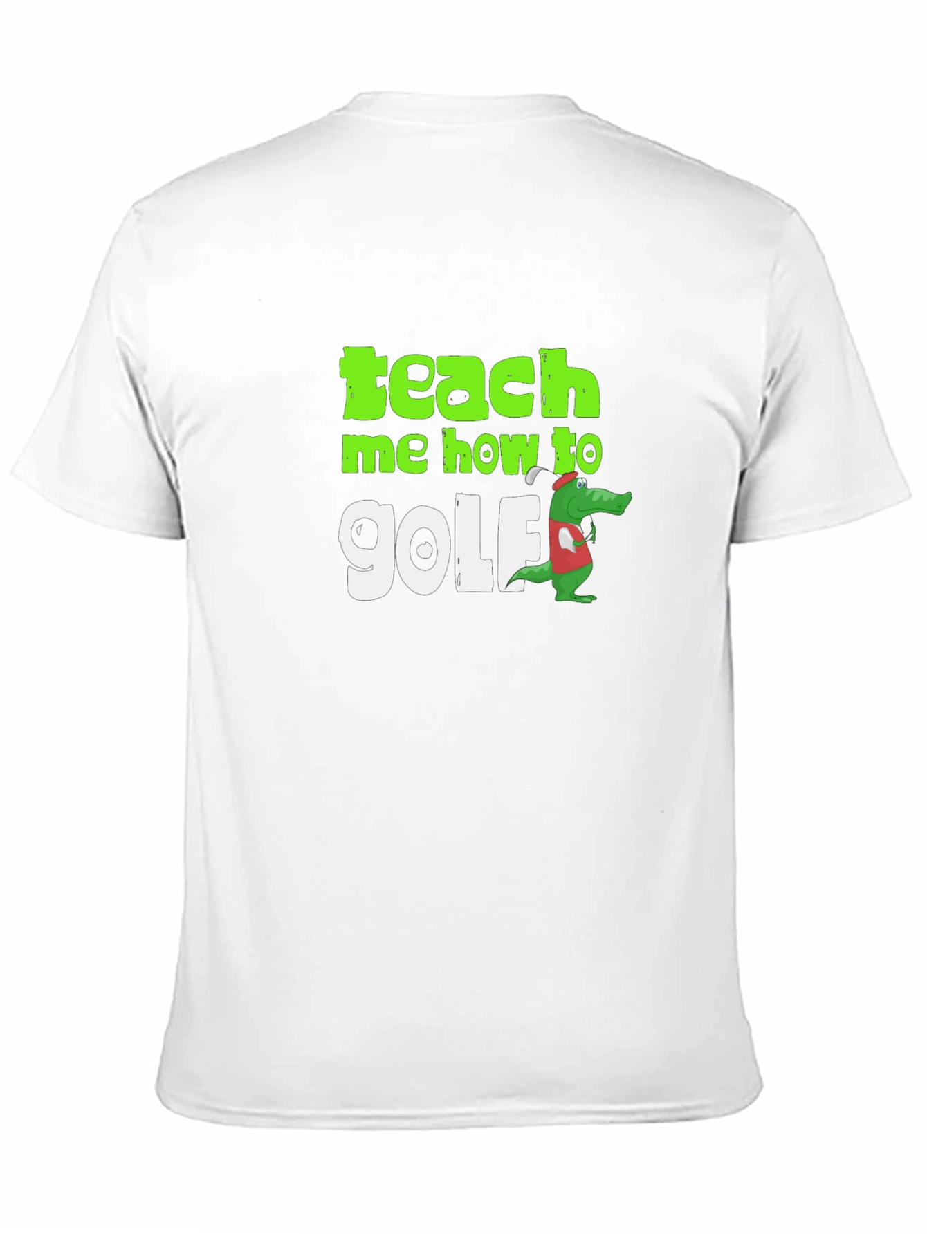 Black Teach Me How to Golf T-Shirt Funny Alligator Tee view 11