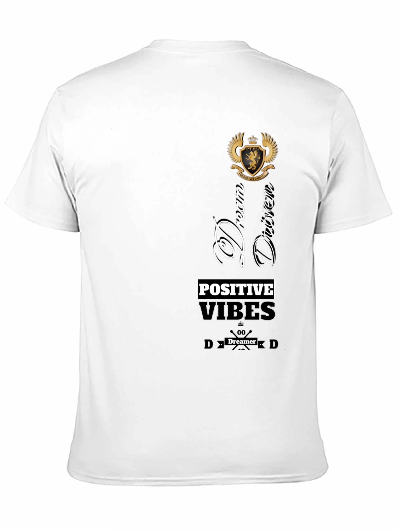 Black Dream Driven Positive Vibes Black Tee view 11