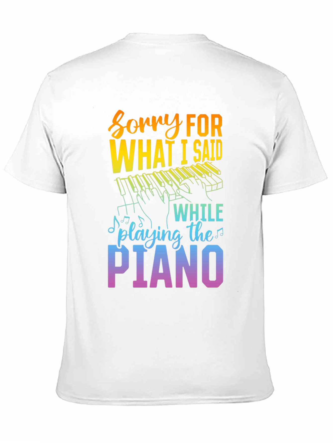 Black Sorry For What I Said Piano Player Graphic Tee view 11