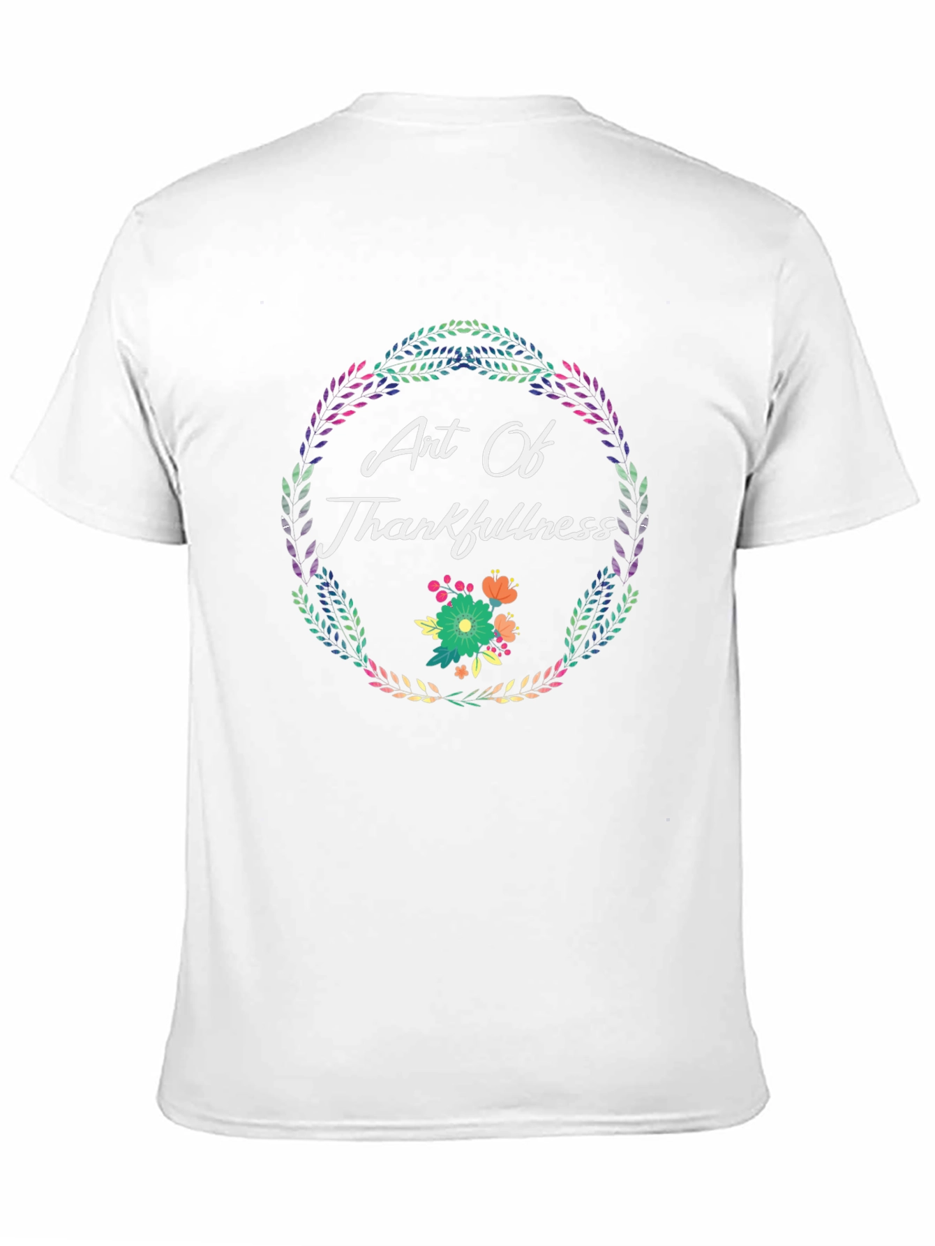 Black Art Of Thankfulness Floral Wreath Graphic Tee view 11