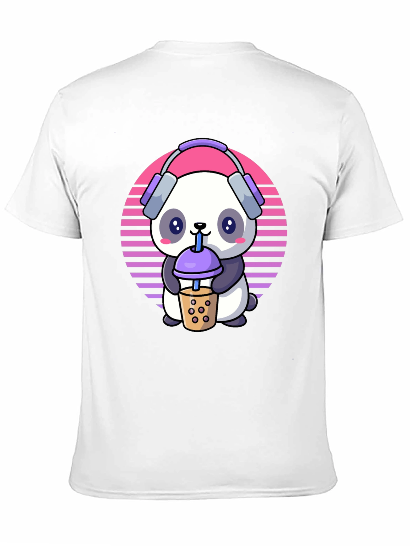 Black Cute Panda Bubble Tea T-Shirt view 11