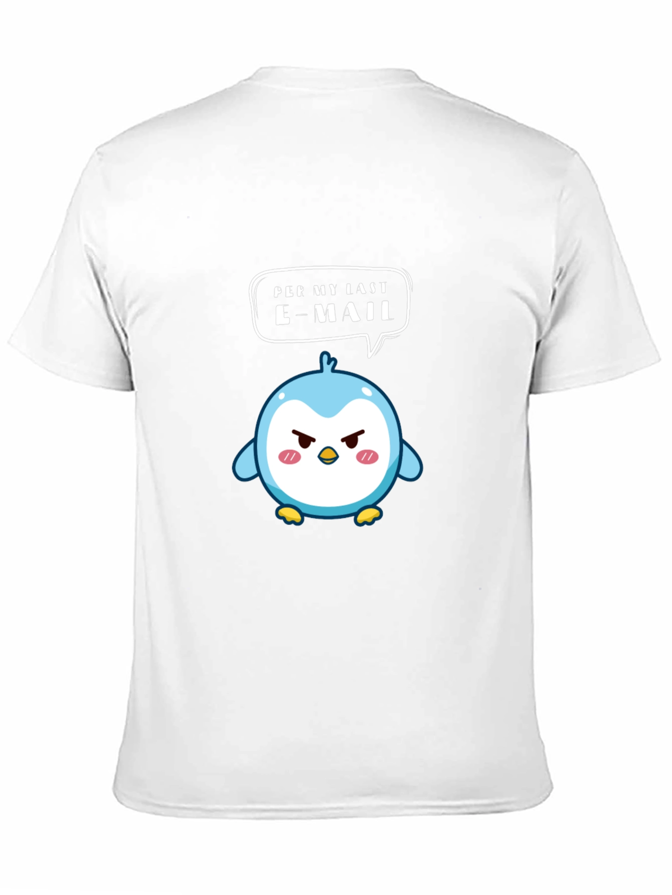 Black Angry Email Penguin Graphic T-Shirt view 11
