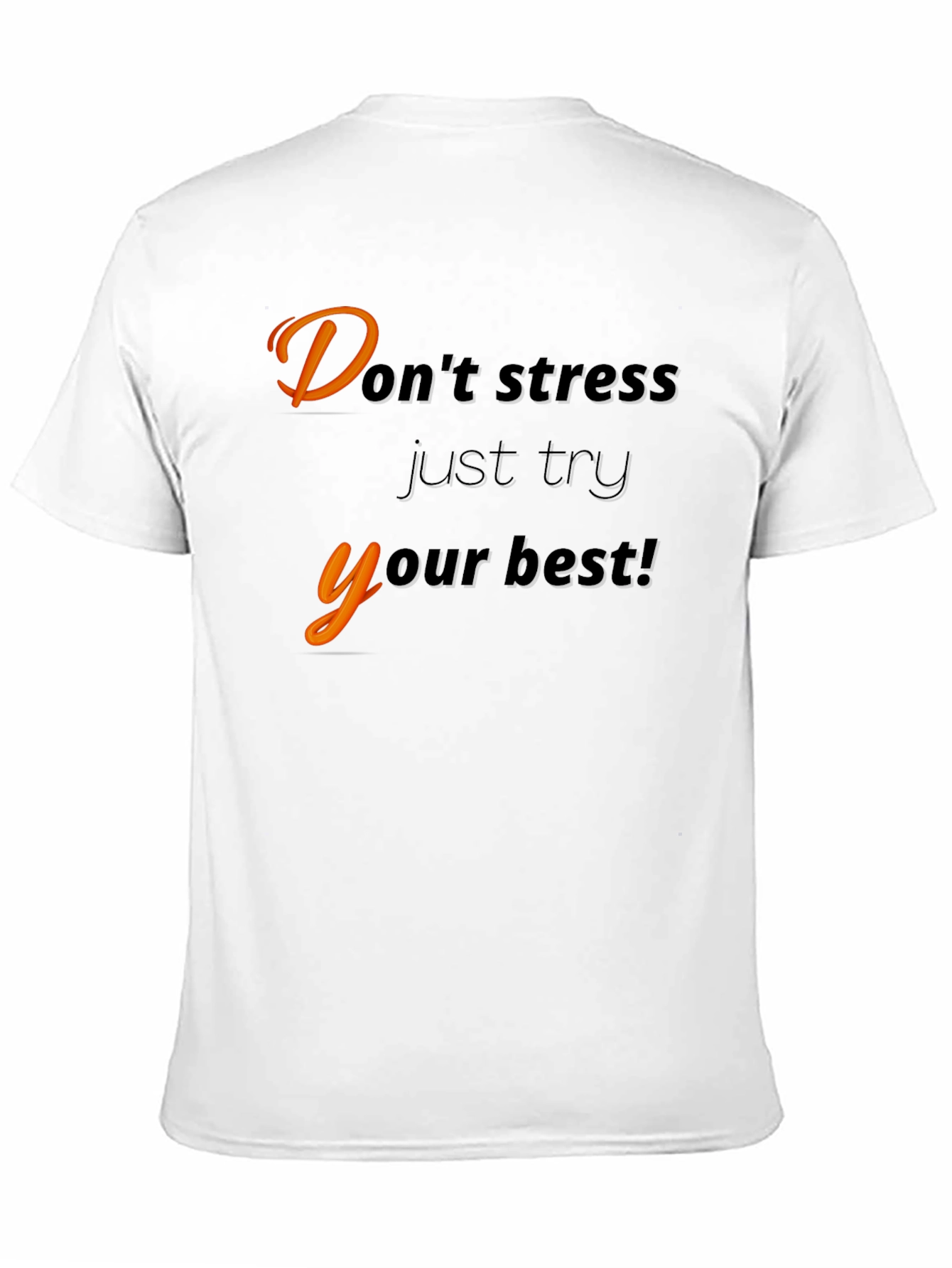 Black Motivational Black T-Shirt - "Don't Stress" view 11