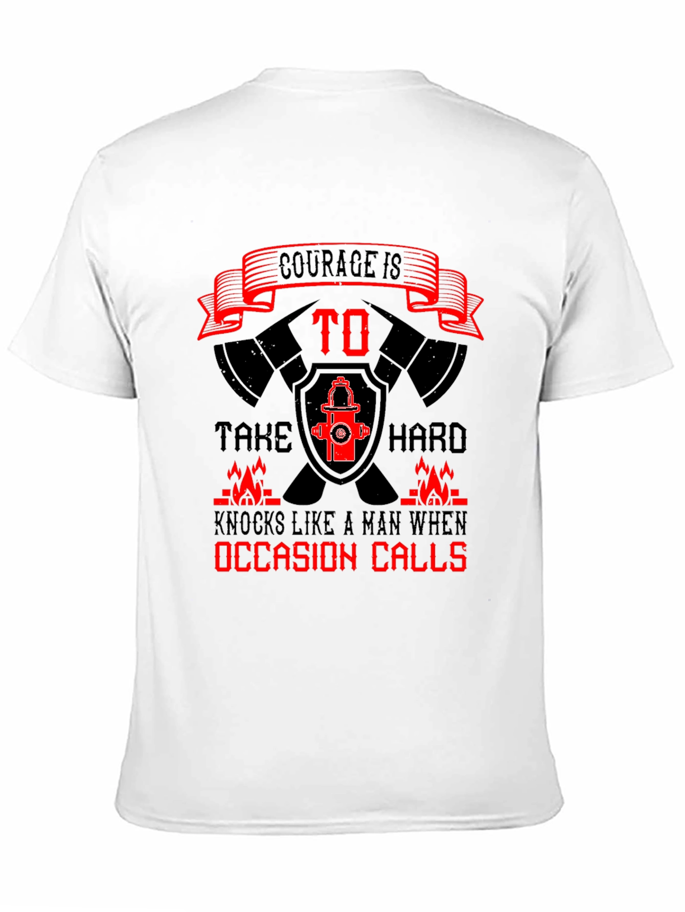 Black Courage Firefighter T-Shirt - Black Cotton Tee view 11