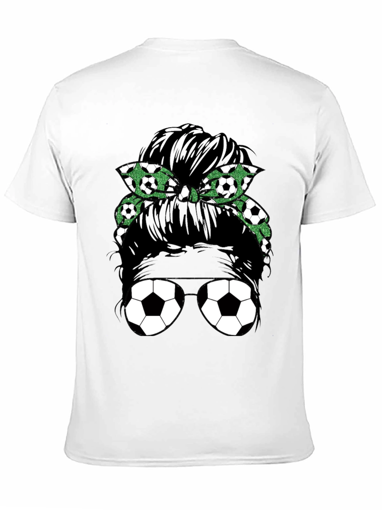 Black Soccer Mom Messy Bun Graphic Tee - Black view 11