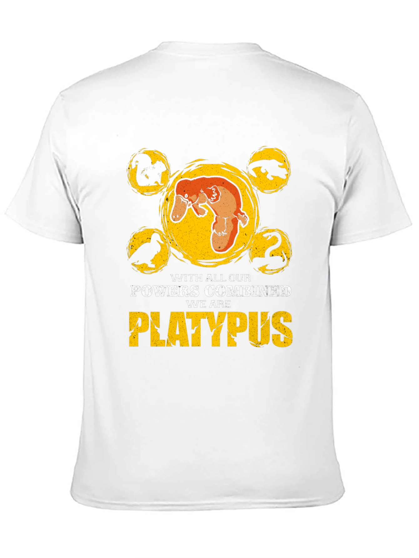 Black Platypus Powers Combined T-Shirt - Black Cotton Tee view 11