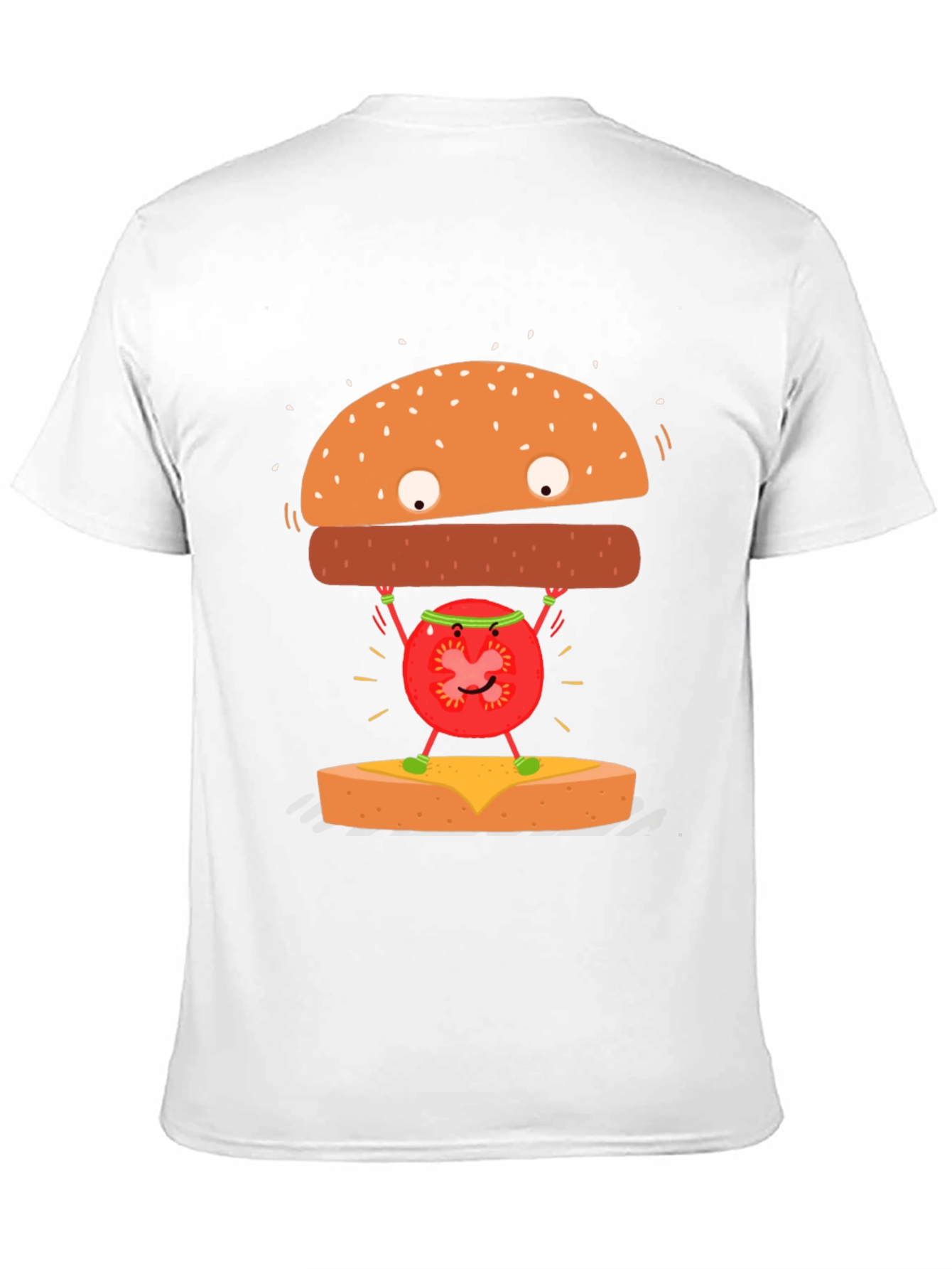 Black Funny Hamburger Tomato T-Shirt view 11