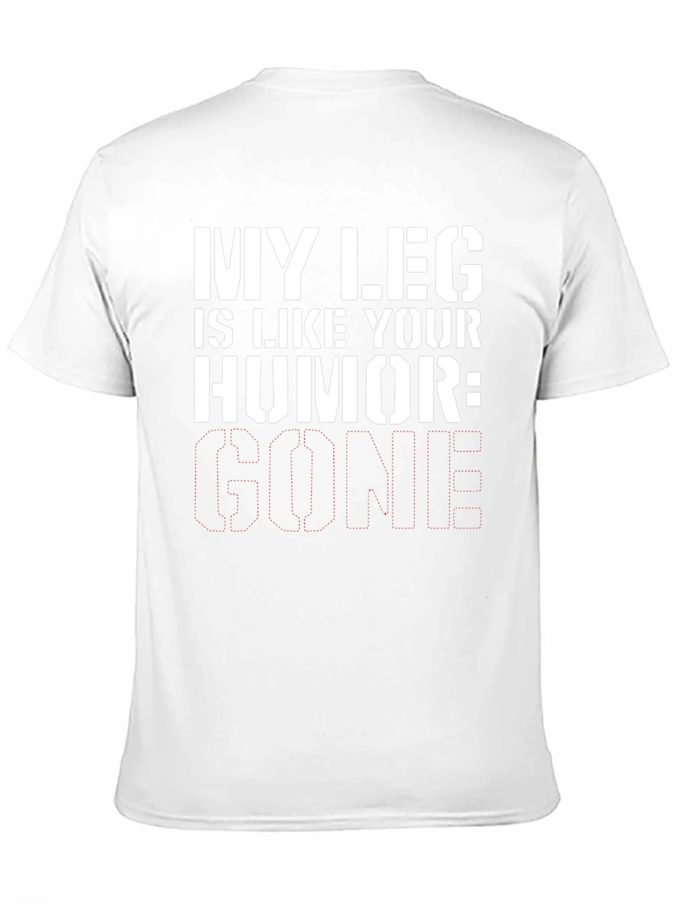 Black Humorous Leg Injury Graphic Tee view 11