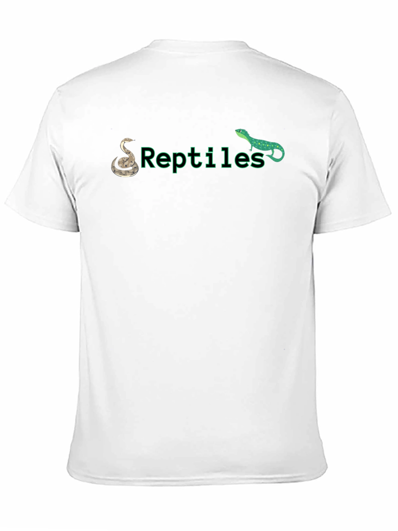 Black Reptiles Graphic Tee - Snake & Lizard Print T-Shirt view 11