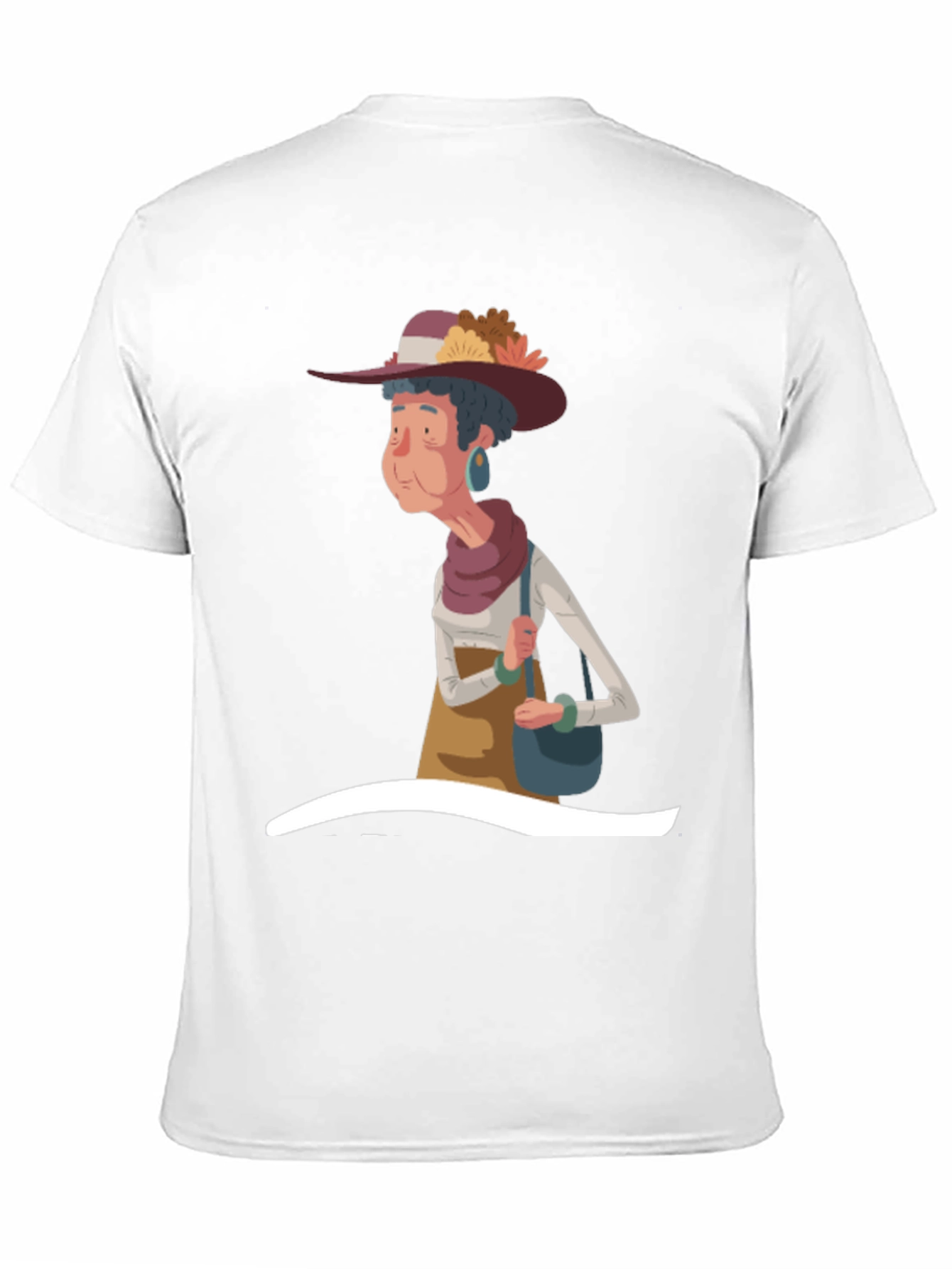 Black Stylish Cartoon Granny Graphic T-Shirt view 11
