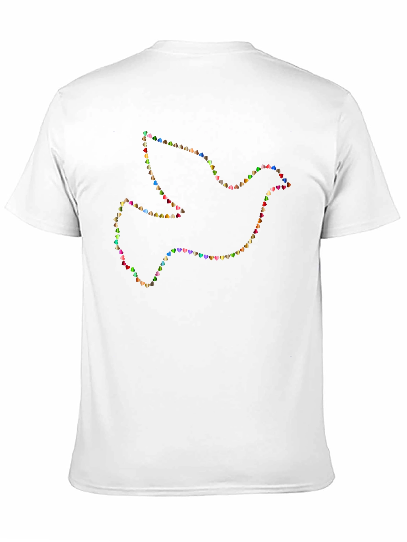 Black Peace Dove T-Shirt: Heart Outline Design, Black Tee view 11
