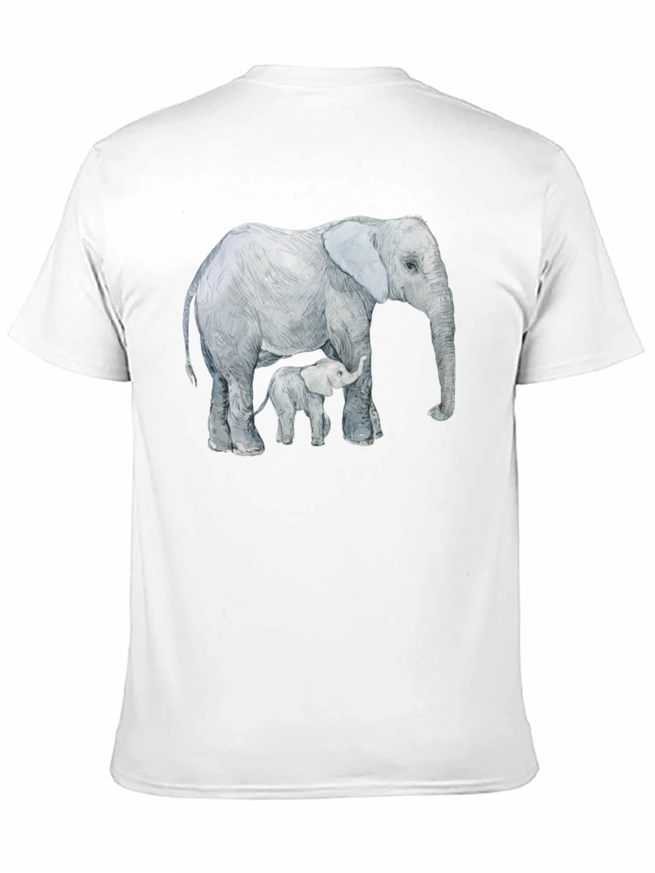 Black Elephant and Calf Graphic Tee - Black Cotton Comfort view 11