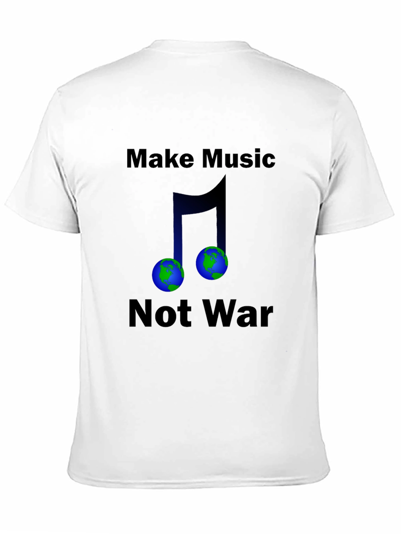 Black Make Music Not War Earth T-Shirt view 11