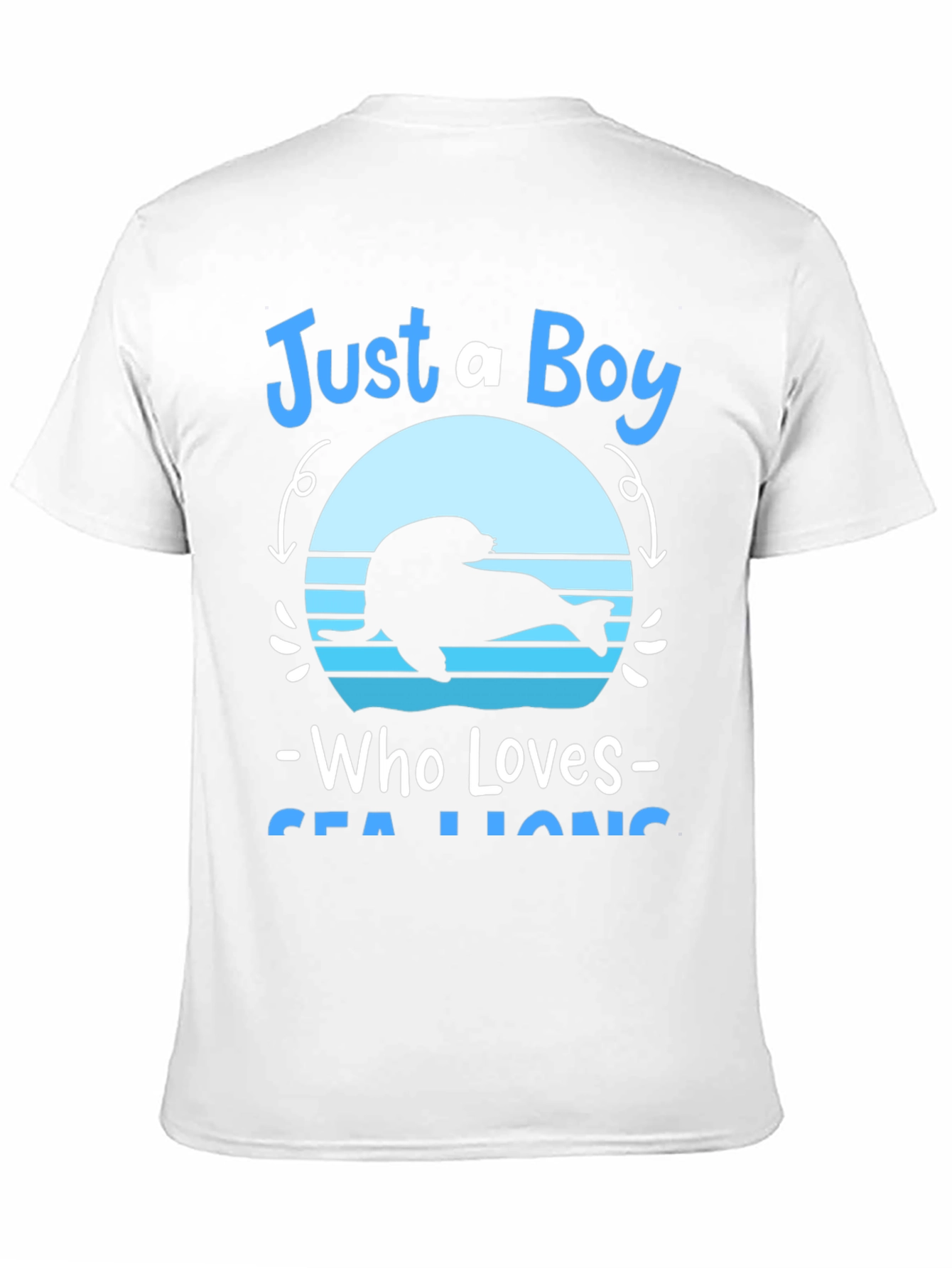 Black Just A Boy Who Loves Sea Lions Graphic Tee view 11