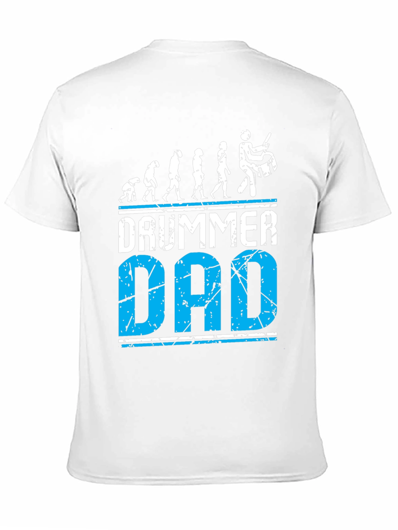 Black Drummer Dad Evolution Graphic Tee - Black Cotton T-Shirt view 11