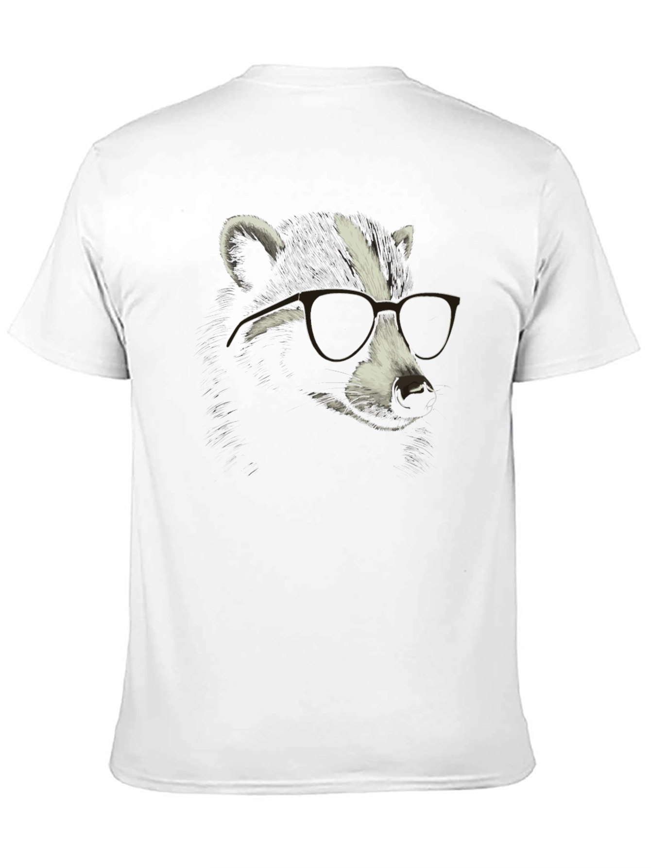 Black Cool Raccoon Graphic Tee - Black Cotton T-Shirt view 11
