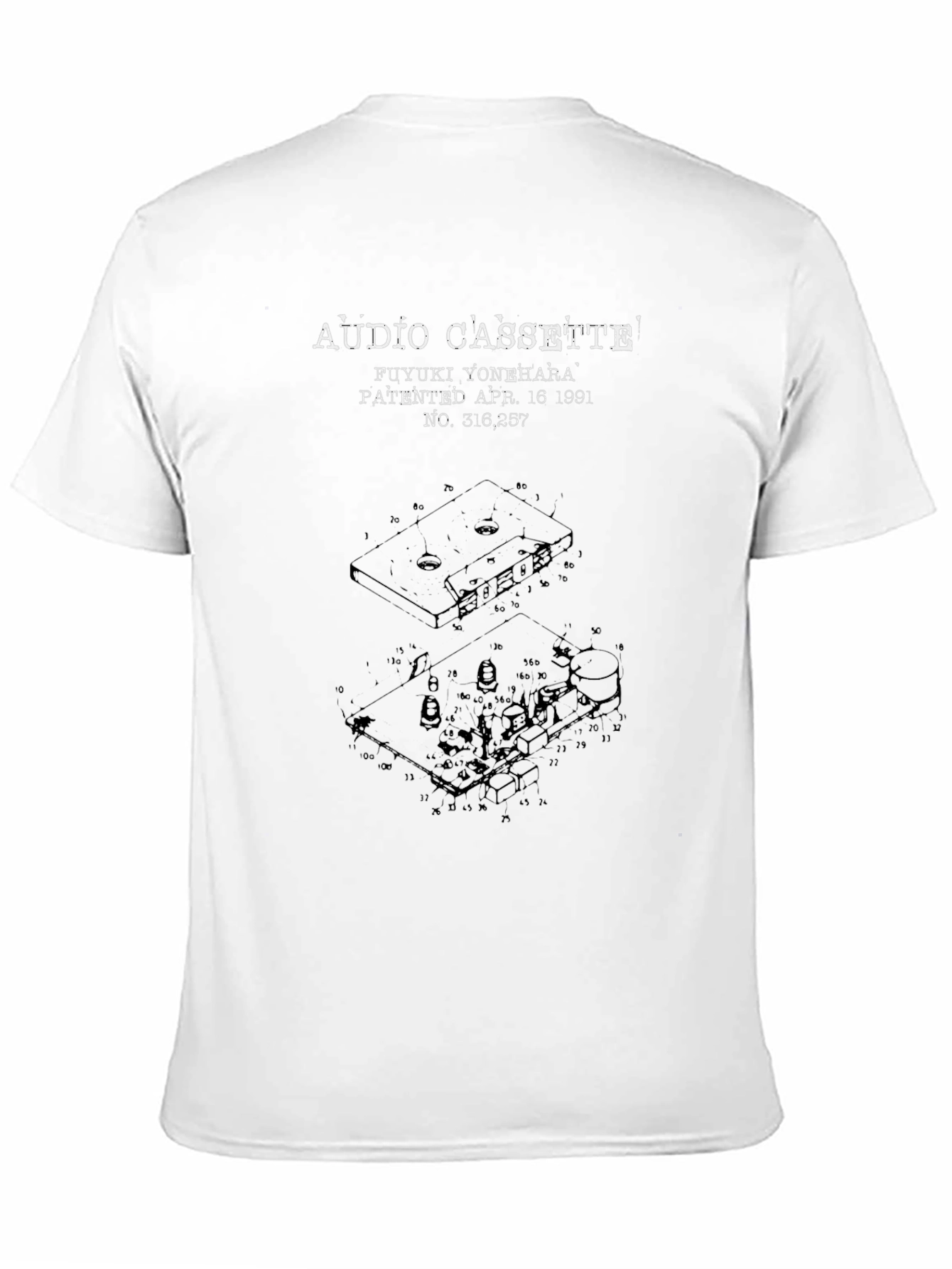 Black Audio Cassette Patent T-Shirt - Vintage Style view 11