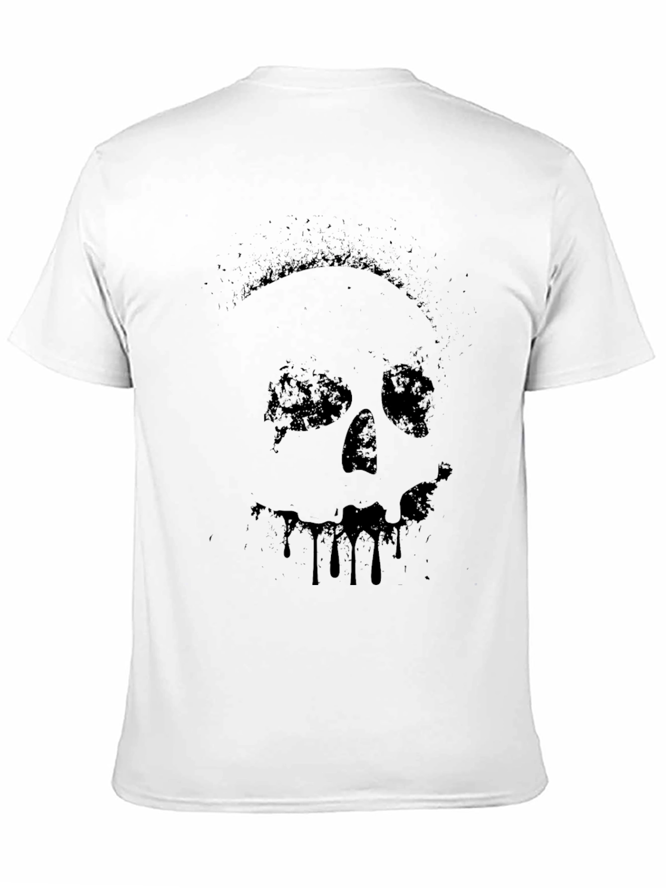 Black Men's Black Skull Graphic Print T-Shirt view 11