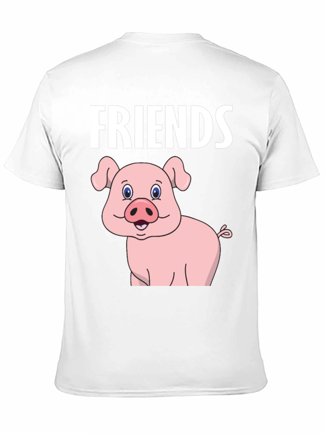 Black Friends Pig Cartoon Black Tee view 11