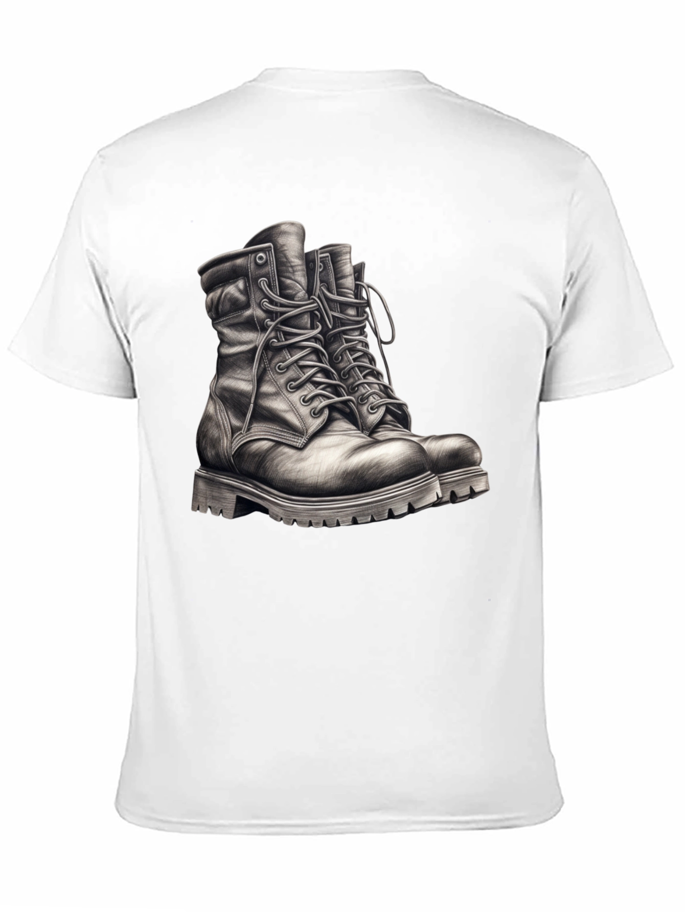 Black T-Shirt with Boots Graphic Tee - 11