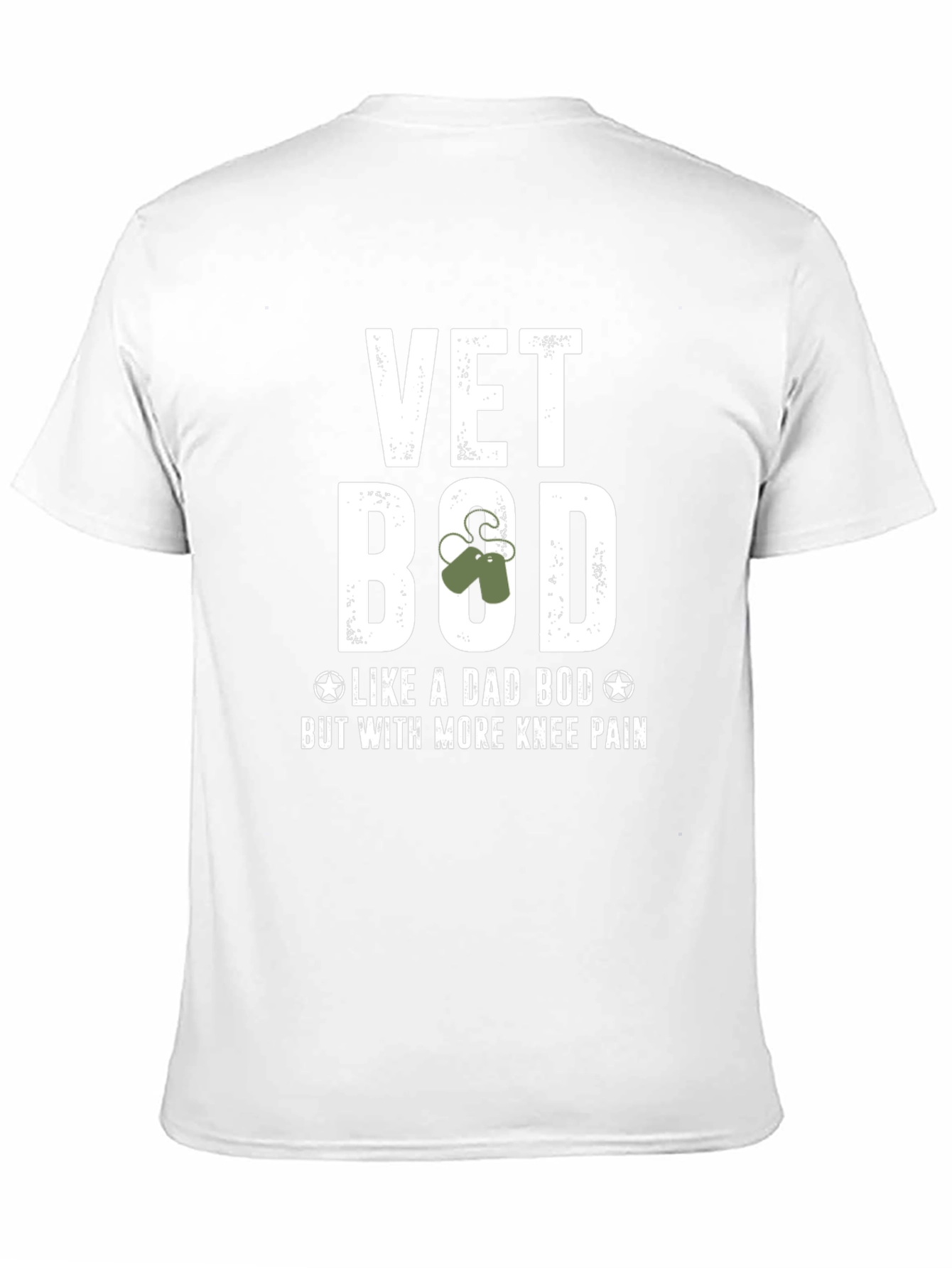 Black Vet Bod T-Shirt - Veteran Humor view 11