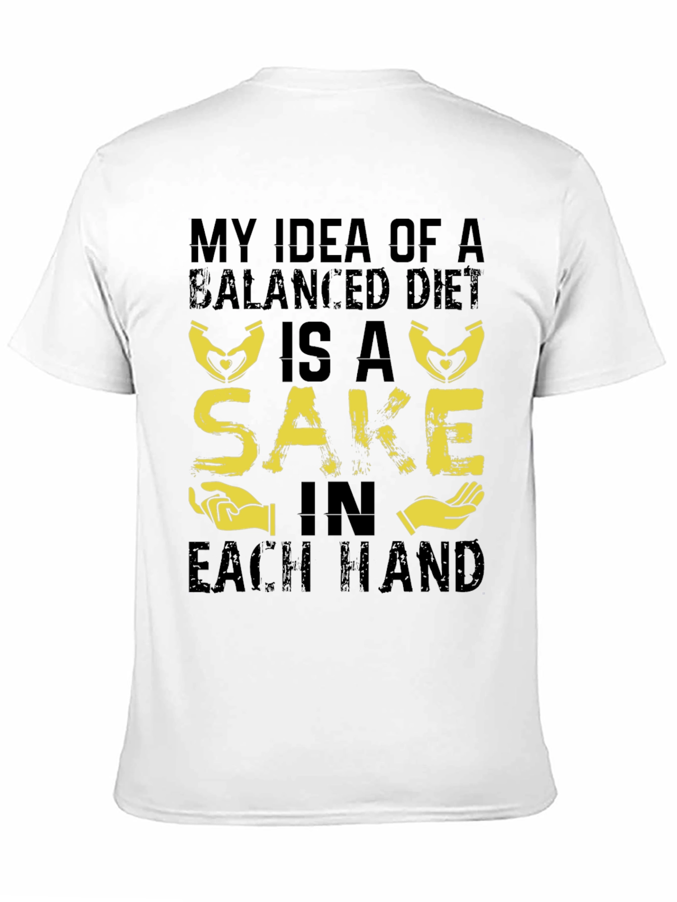 Black Balanced Diet Sake Hand T-Shirt - Funny Graphic Tee view 11
