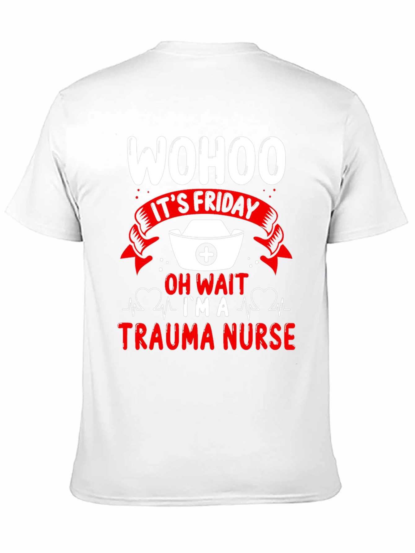 Black Trauma Nurse Friday T-Shirt view 11