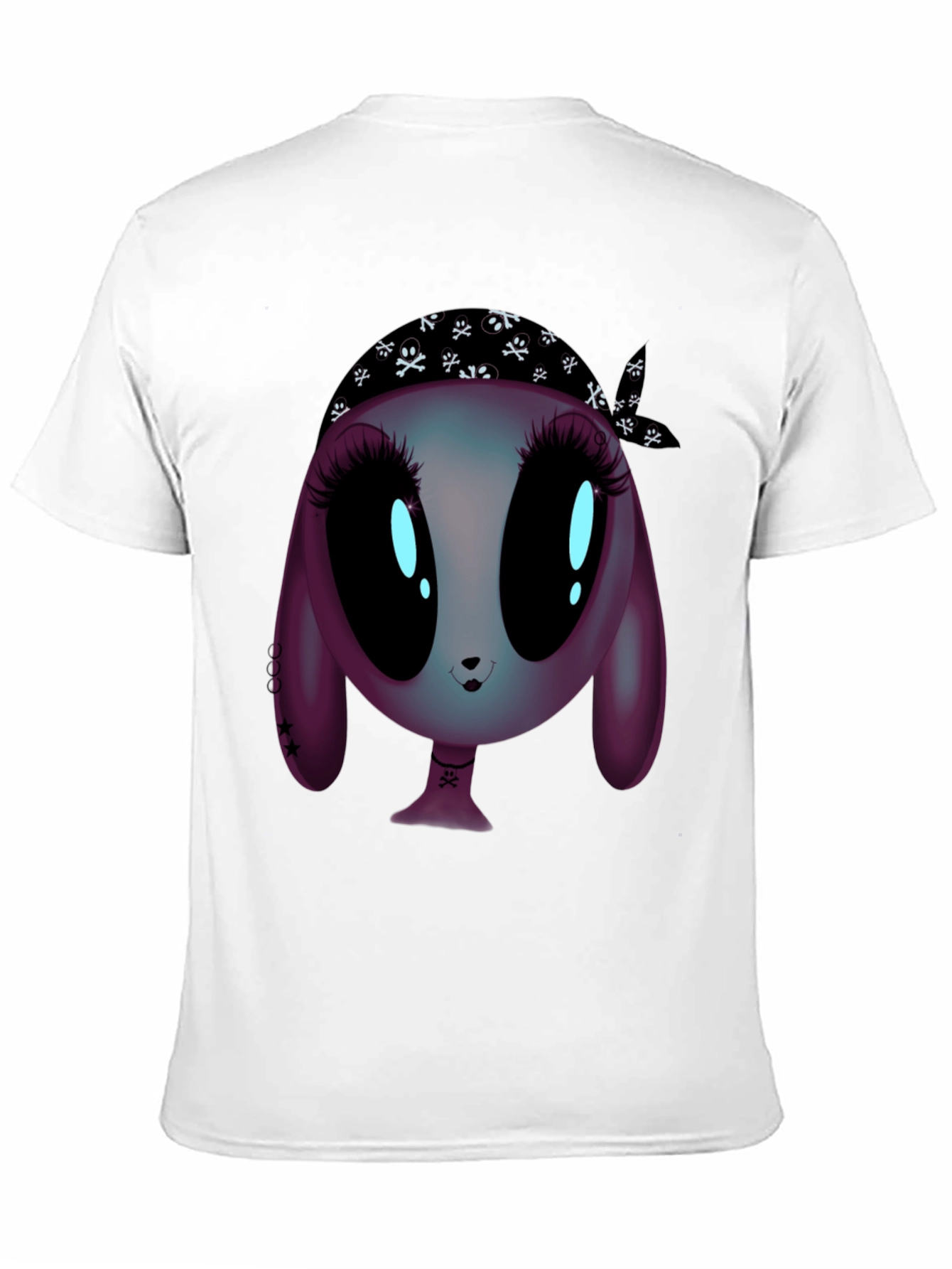 Black Alien Cartoon Graphic Tee - Unisex Black T-Shirt view 11