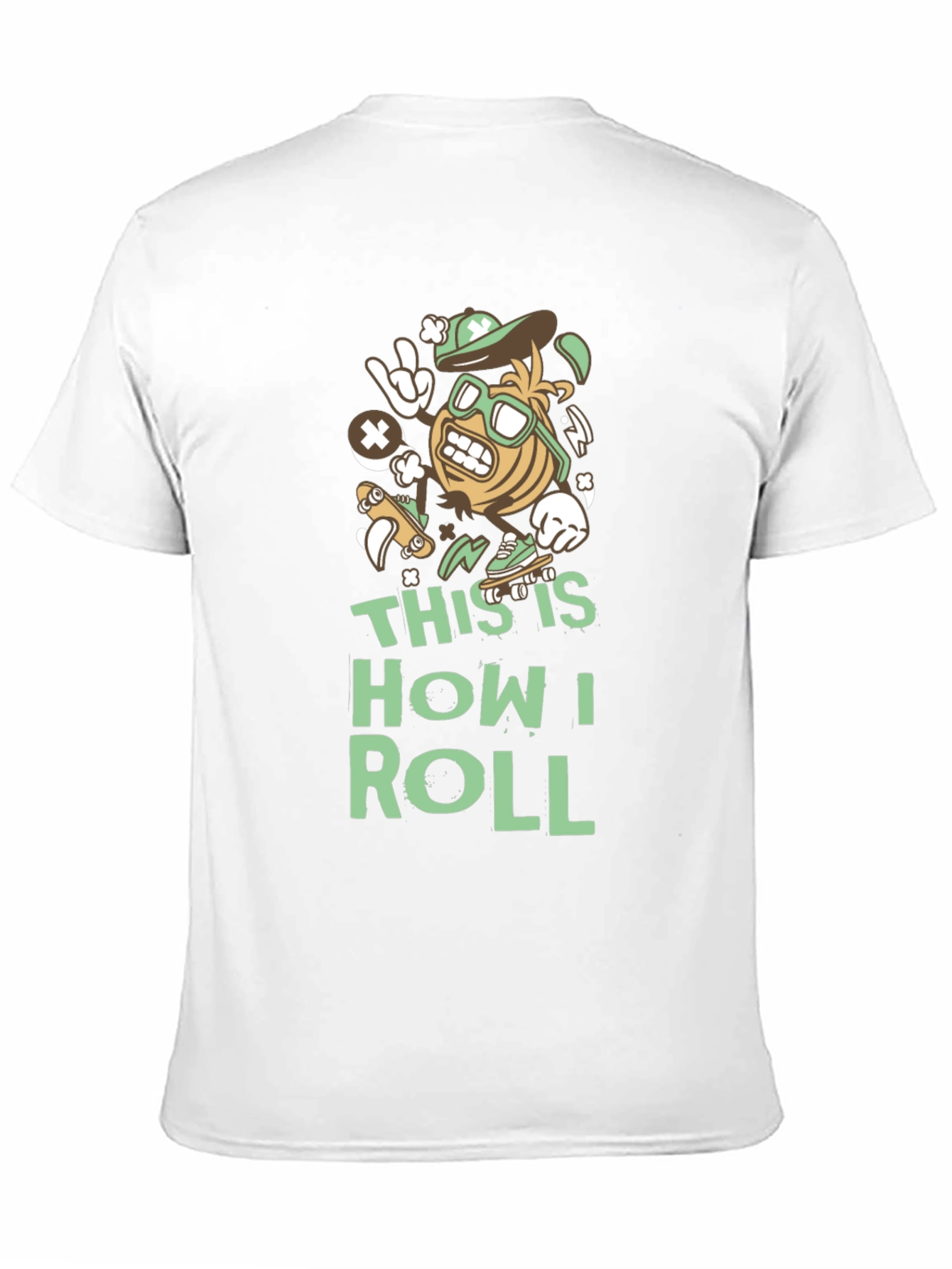 Black This Is How I Roll T-Shirt - Funny Skater Cartoon view 11