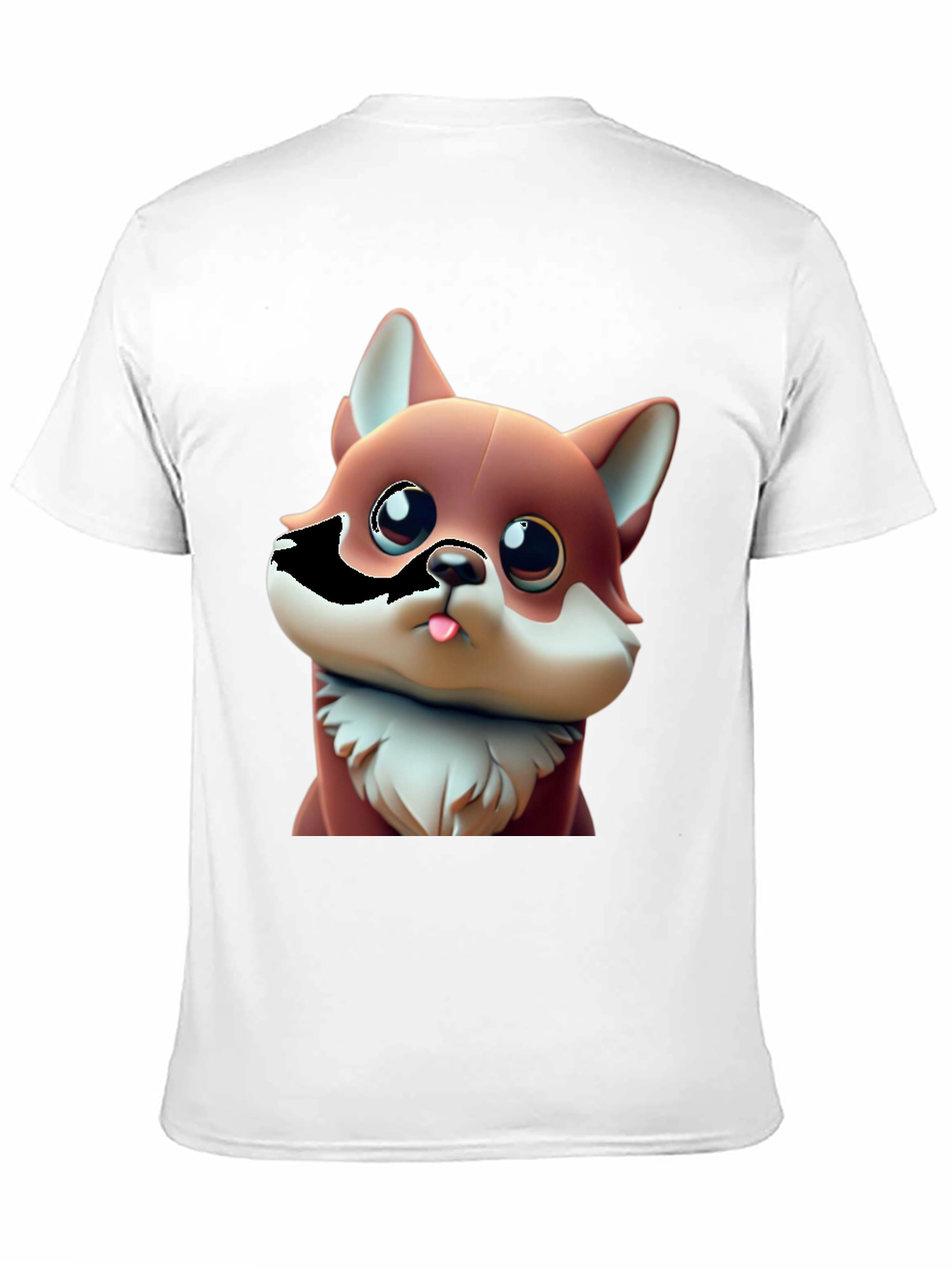 Black Cartoon Fox Black T-Shirt - Cute Animal Tee view 11