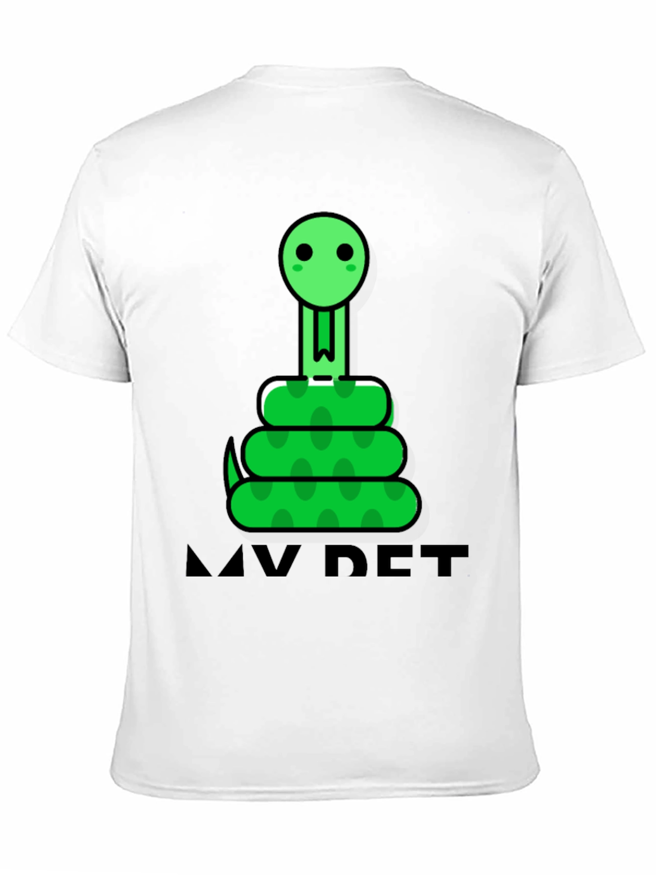 Black Cute Cartoon Snake Graphic Tee - "My Pet" view 11