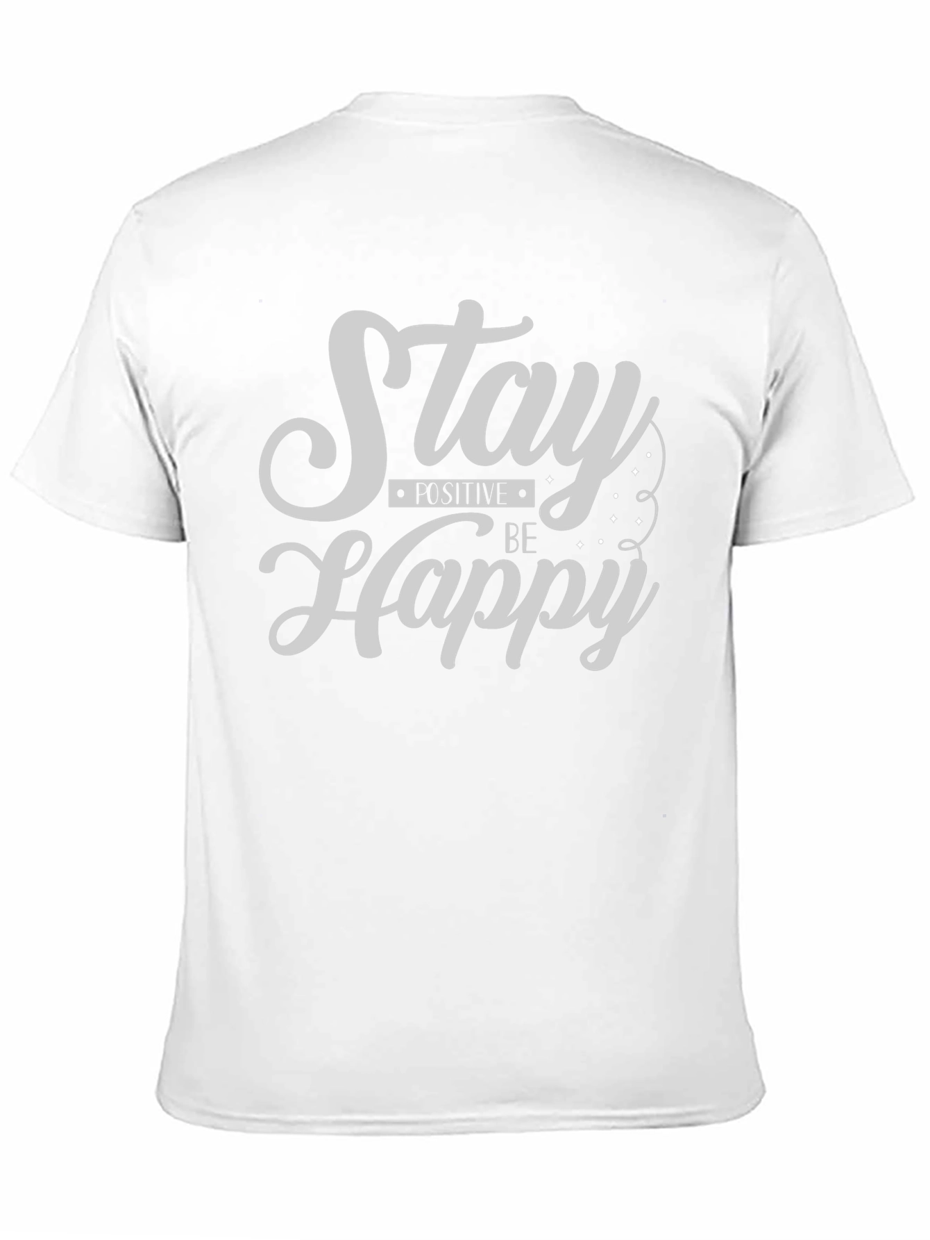 Black Stay Positive Be Happy Graphic Tee - Black view 11