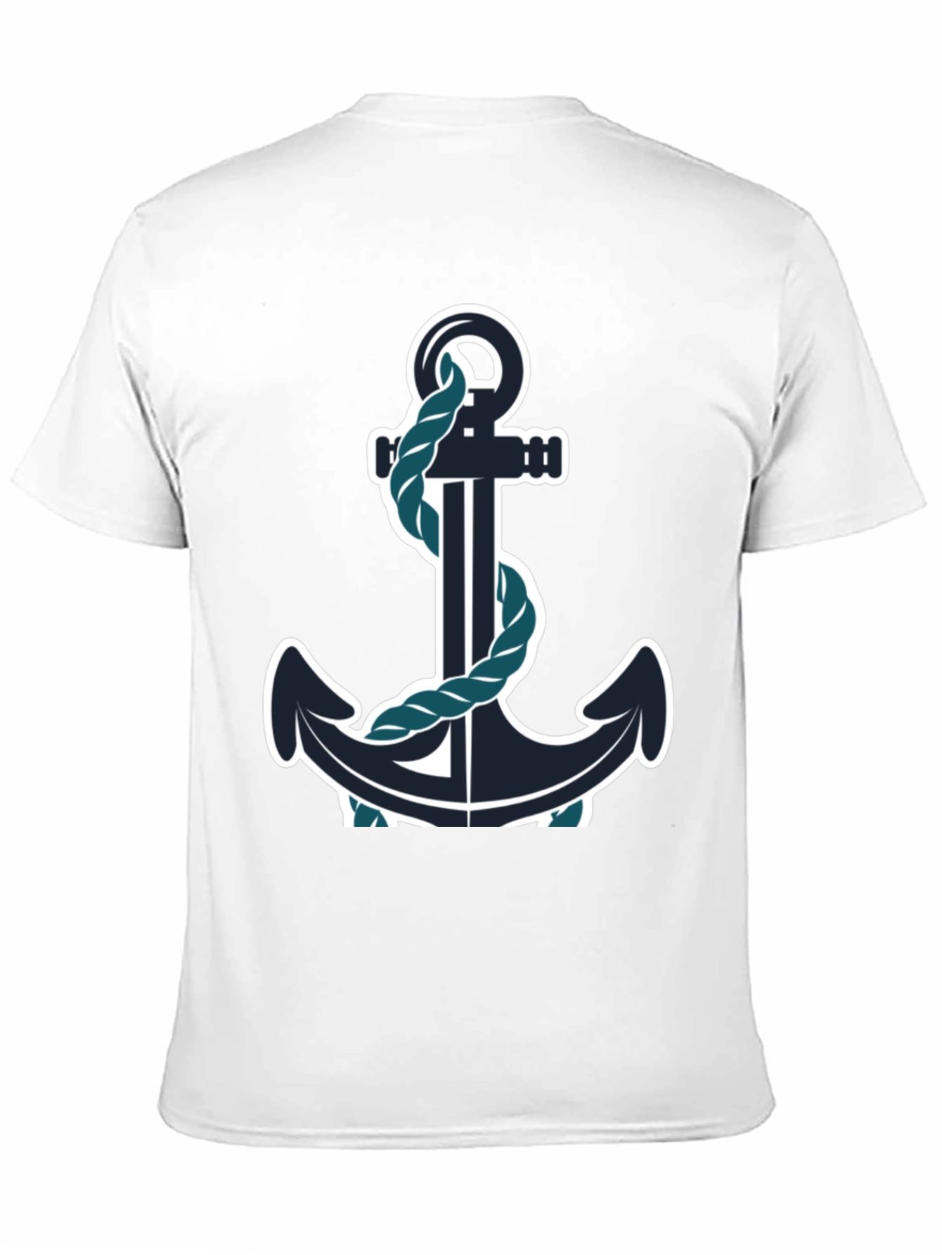 Black Nautical Anchor Graphic Tee - Black Cotton Blend view 11