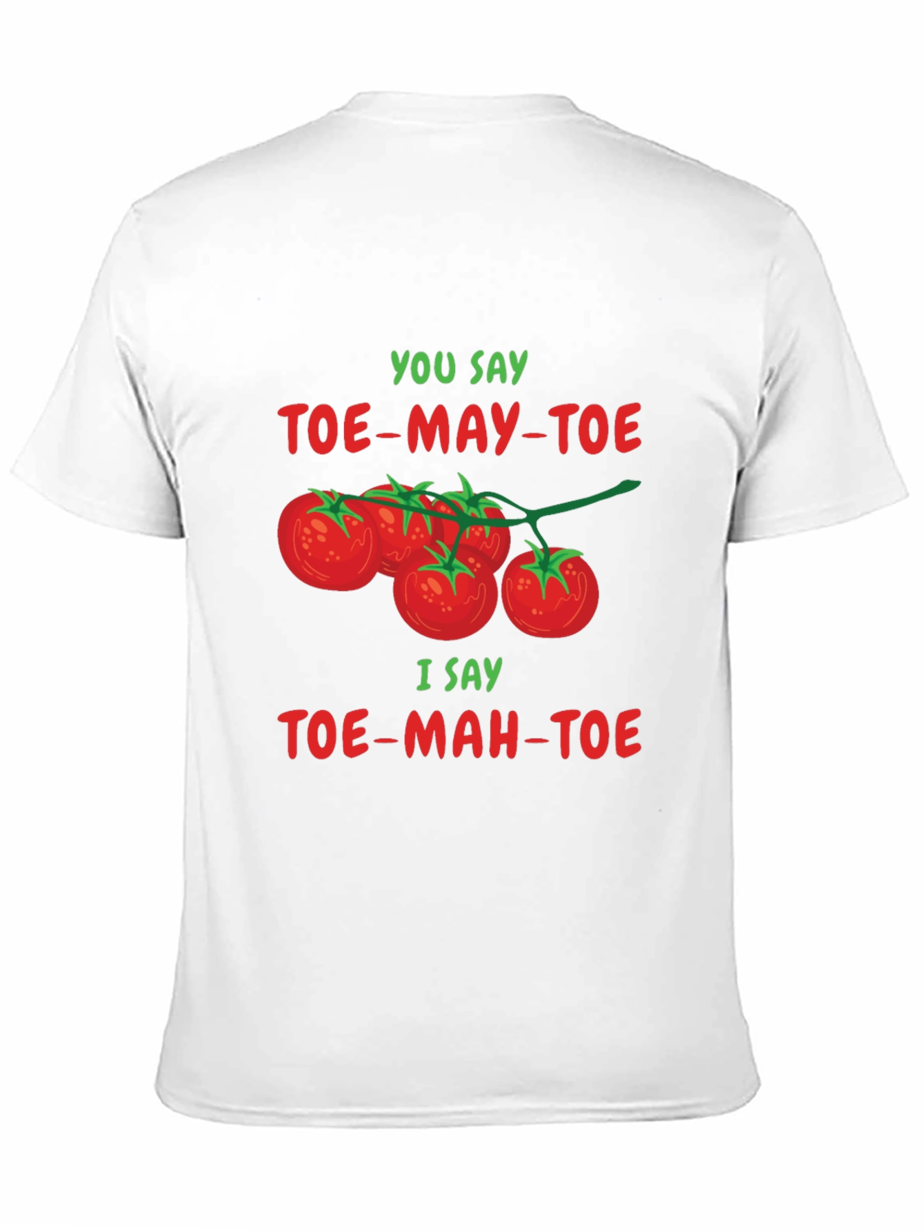 Black Tomato Pun T-Shirt: Toe-may-toe Toe-mah-toe Tee view 11