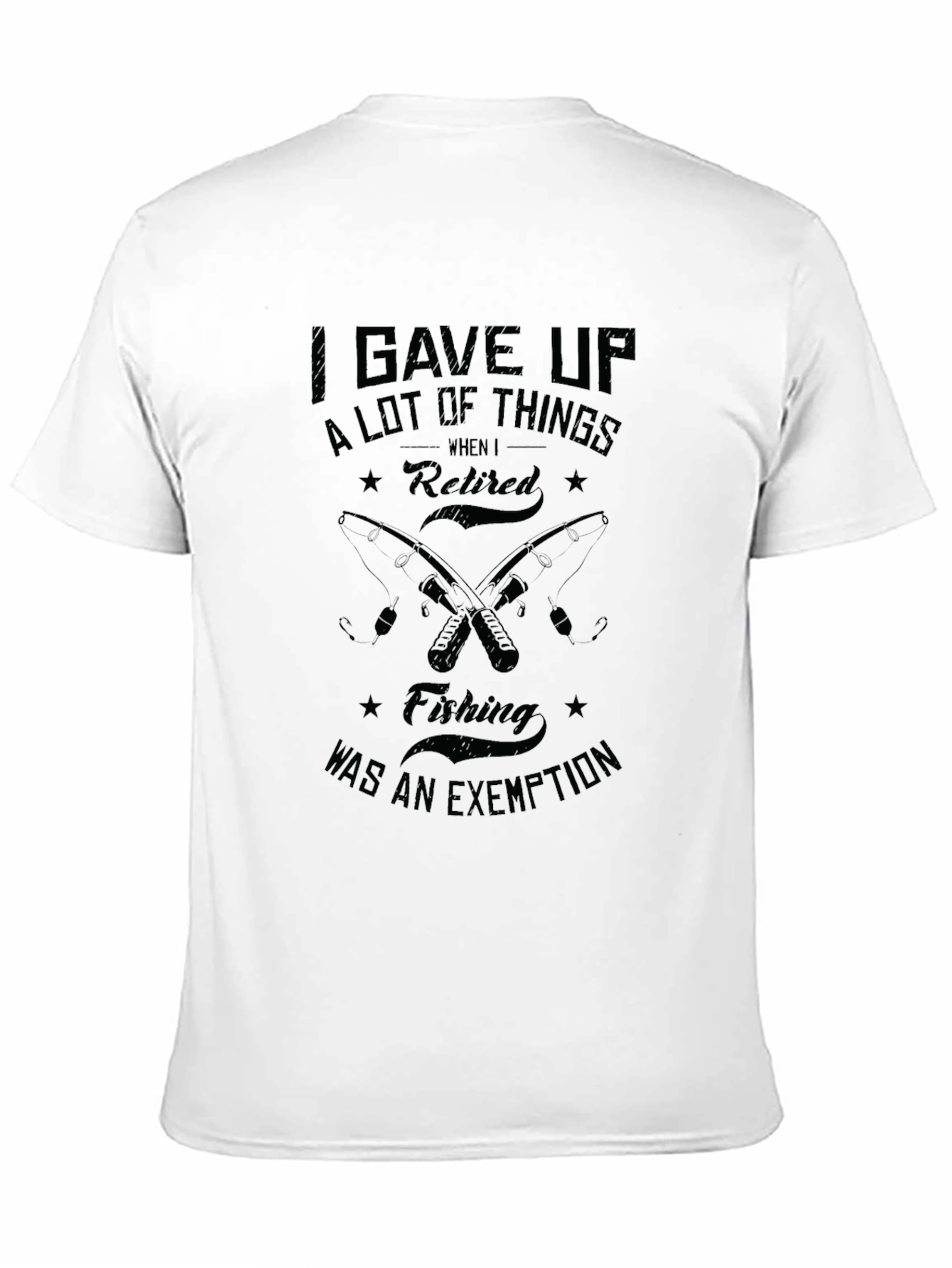 Black Retired Fishing Exemption T-Shirt view 11