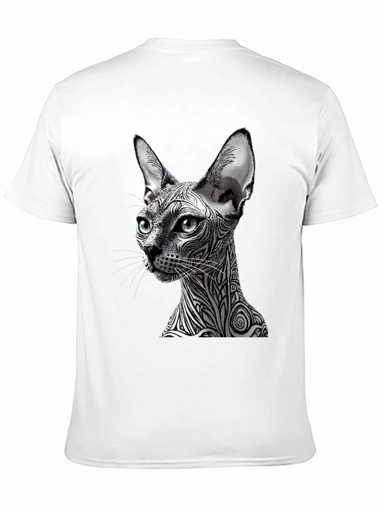 Black Unique Cat Graphic T-Shirt - Stylish Black Tee view 11