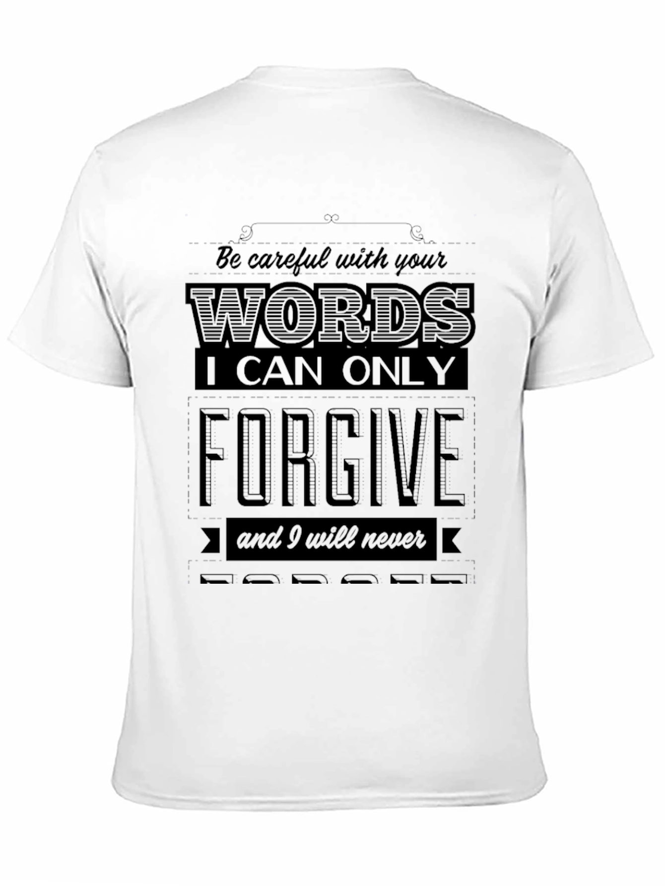 Black Be Careful With Your Words Graphic Tee view 11