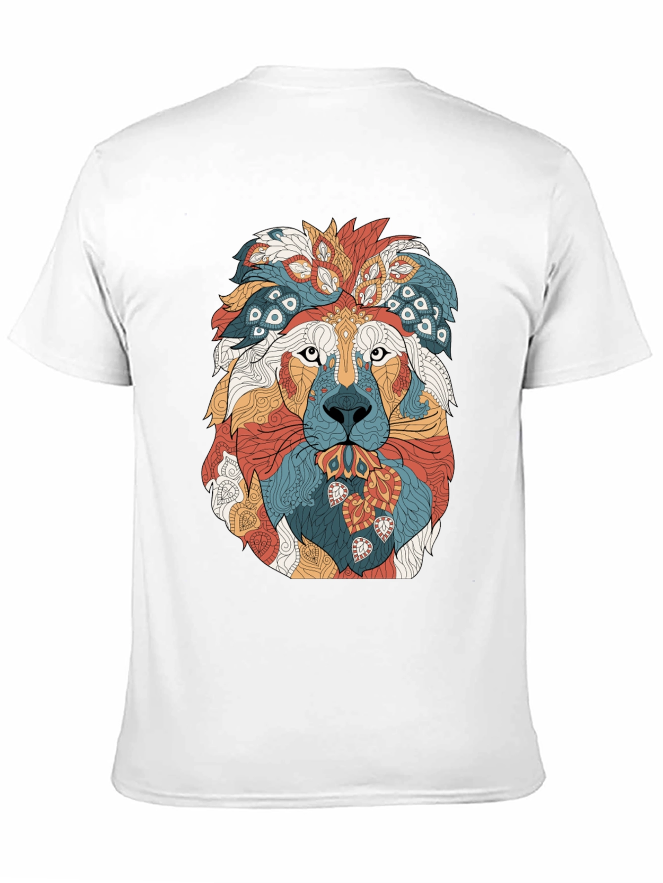 Black Lion Graphic Print Crew Neck T-Shirt - Artistic Design view 11