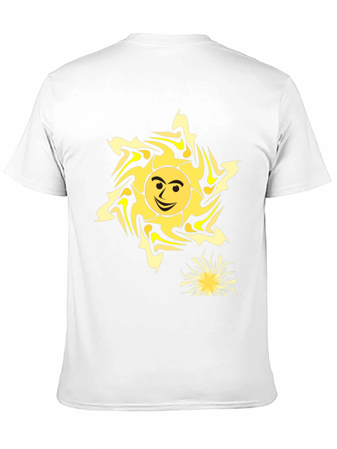 Black Smiling Sun Graphic Tee - Black Cotton Comfort view 11